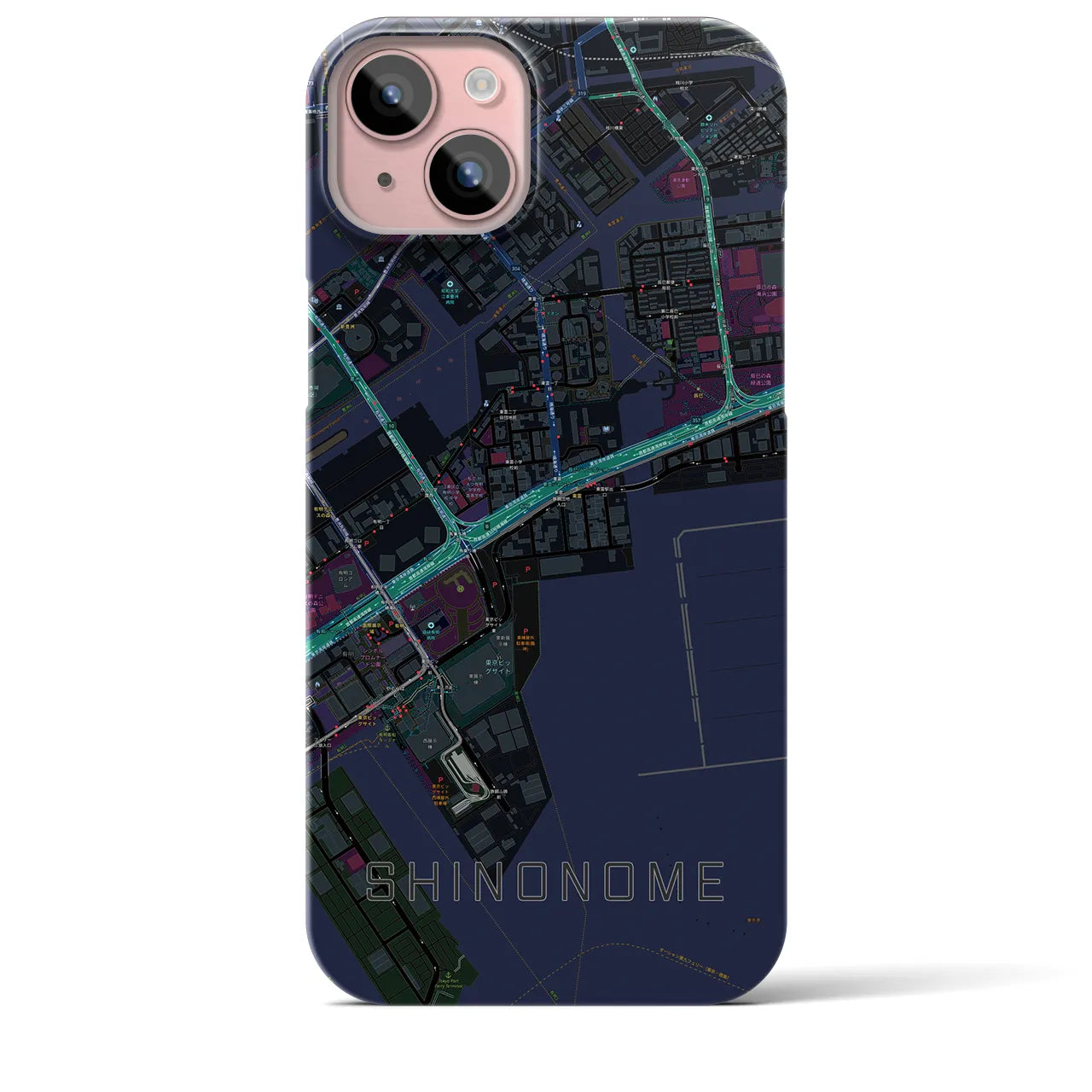 【東雲(東京都)】地図柄iPhoneケース(バックカバータイプ)