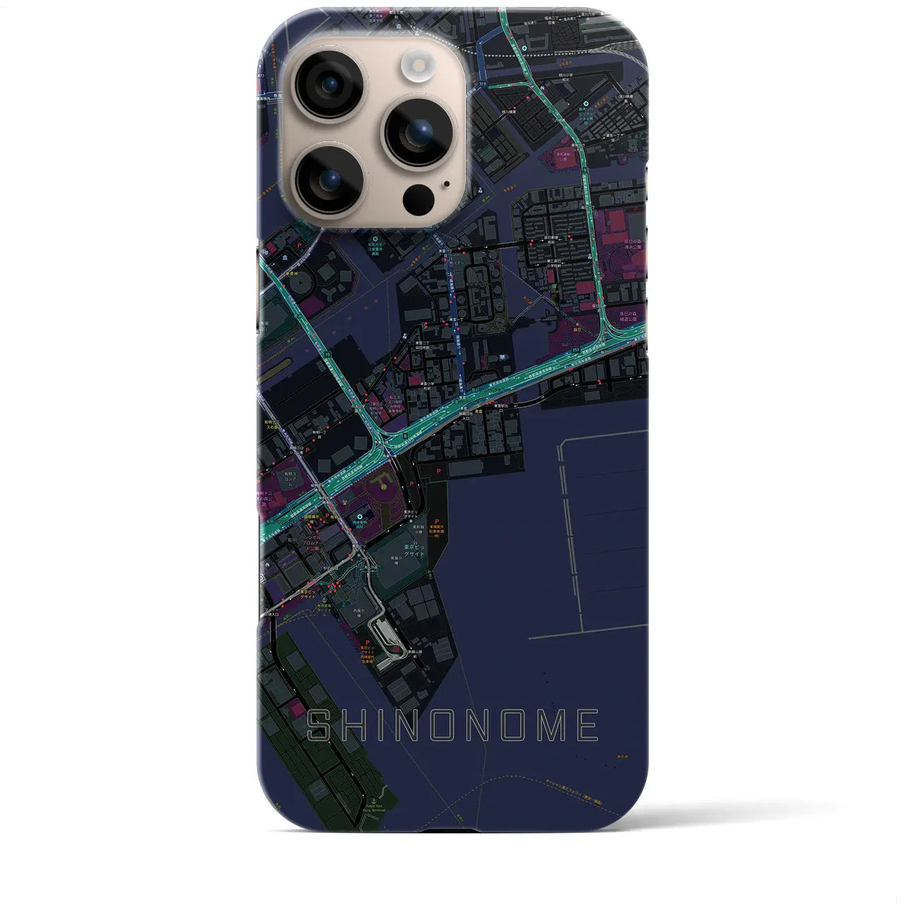【東雲(東京都)】地図柄iPhoneケース(バックカバータイプ)