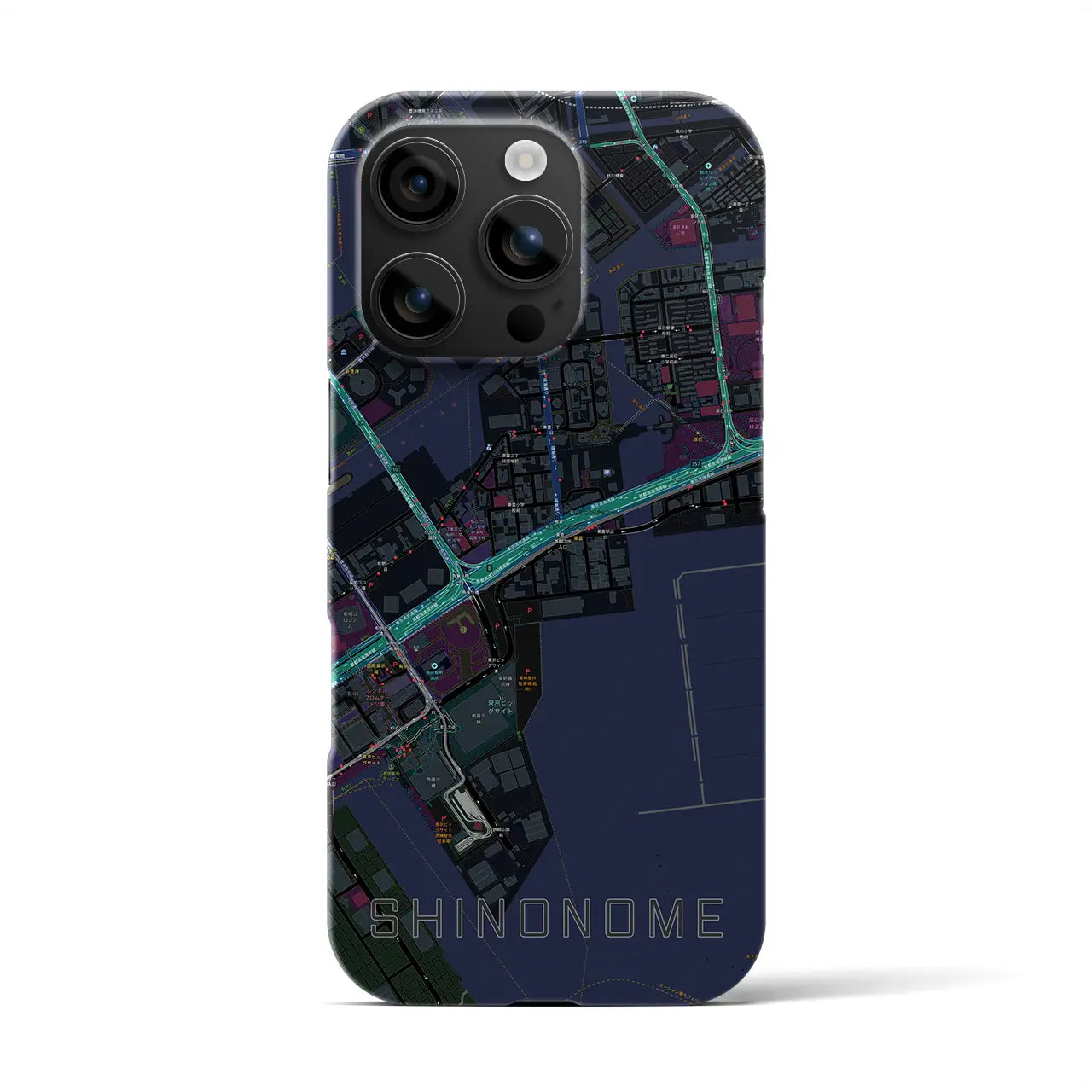 【東雲(東京都)】地図柄iPhoneケース(バックカバータイプ)