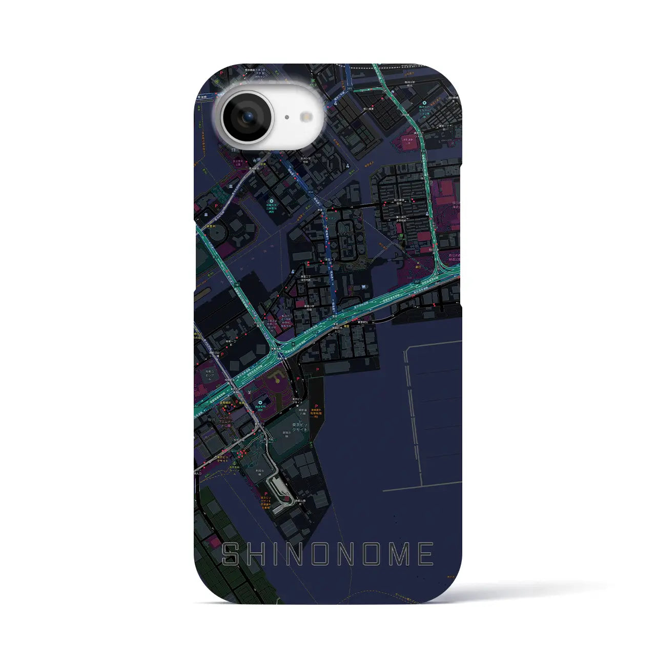 【東雲(東京都)】地図柄iPhoneケース(バックカバータイプ)