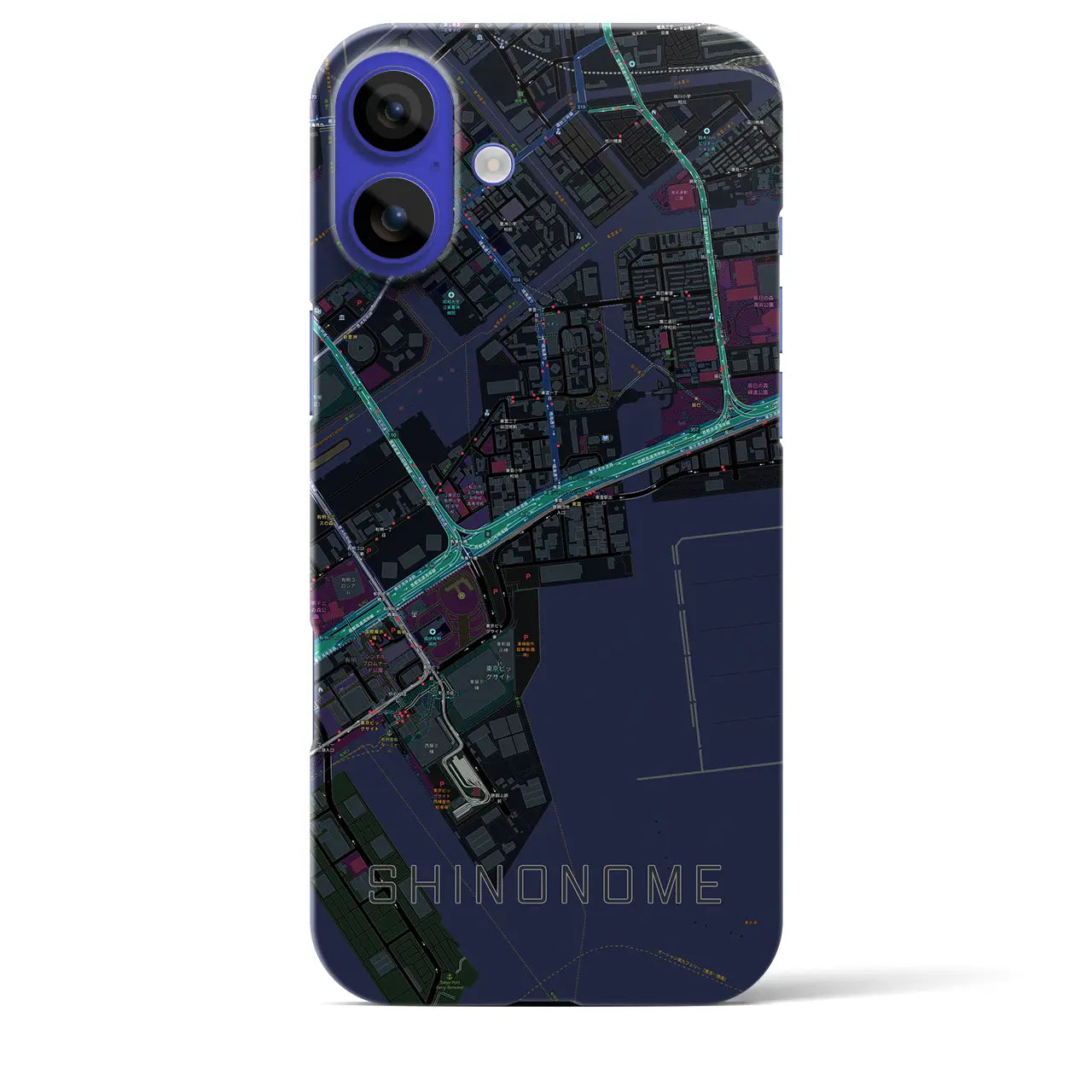 【東雲(東京都)】地図柄iPhoneケース(バックカバータイプ)