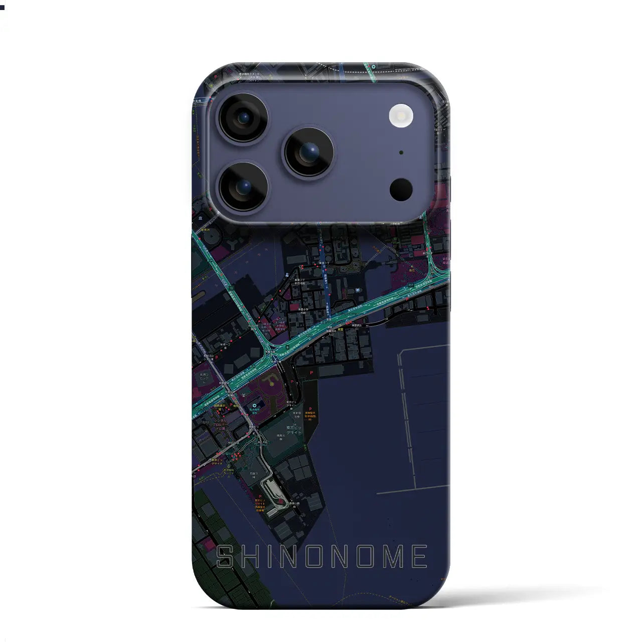 【東雲(東京都)】地図柄iPhoneケース(バックカバータイプ)