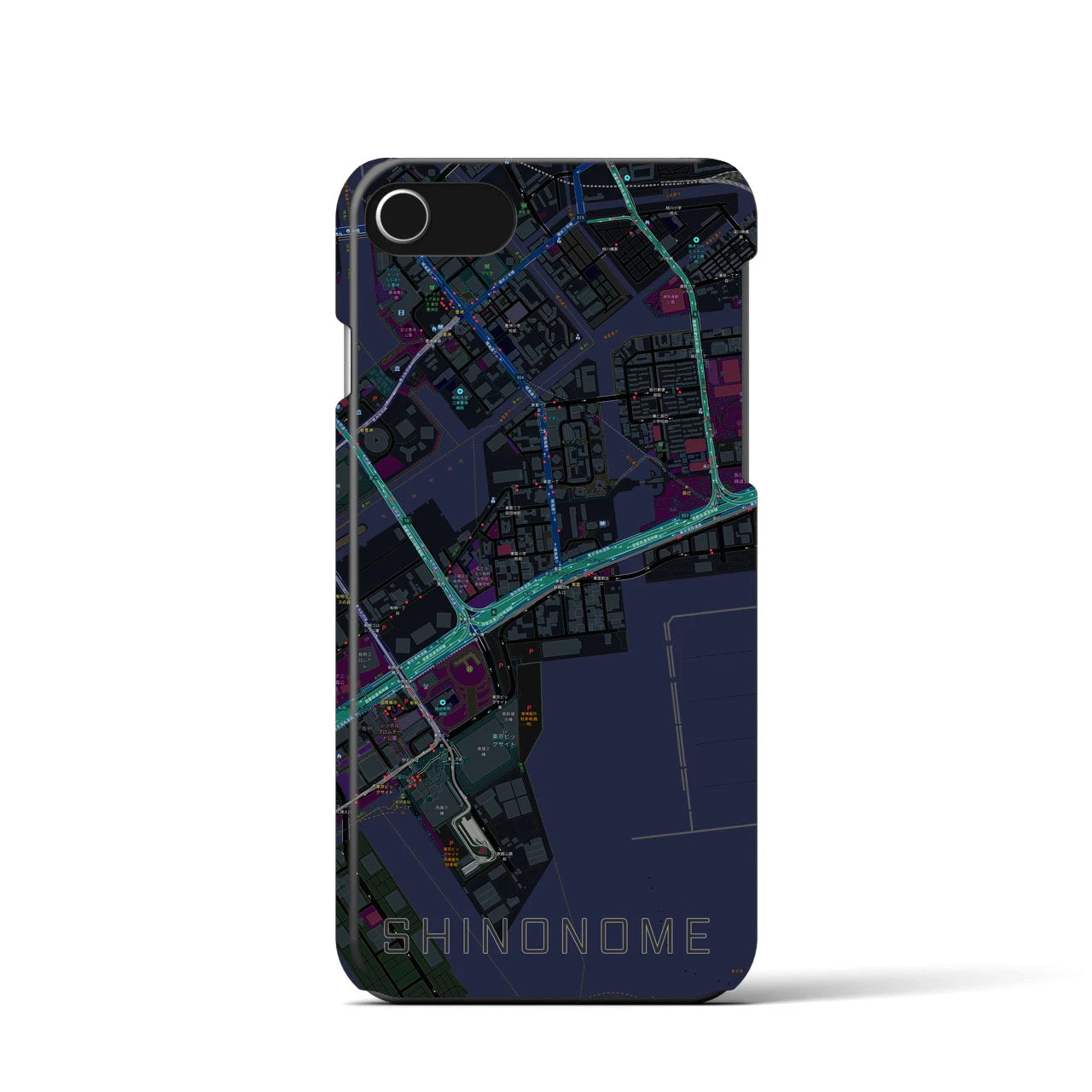 【東雲(東京都)】地図柄iPhoneケース(バックカバータイプ)