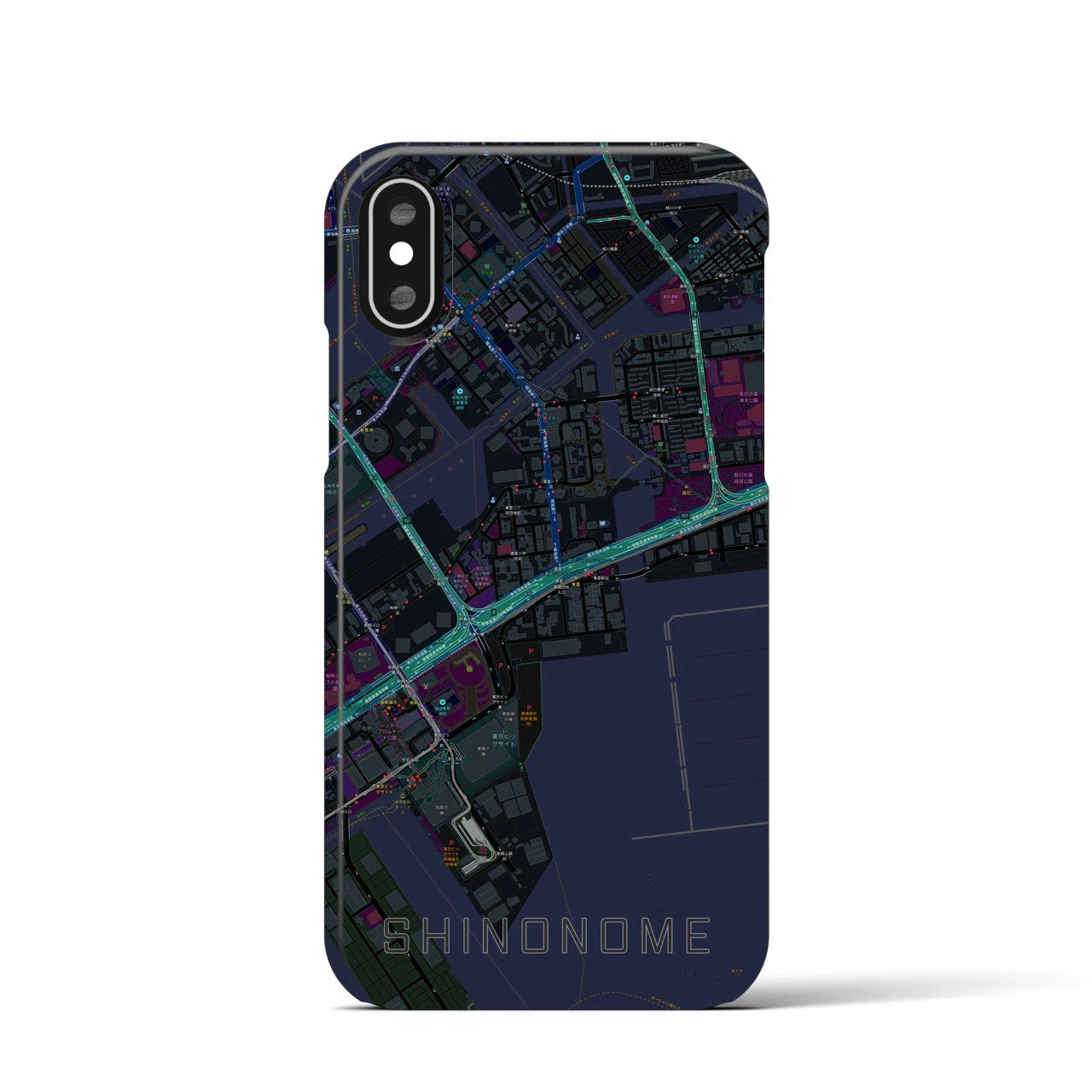 【東雲(東京都)】地図柄iPhoneケース(バックカバータイプ)