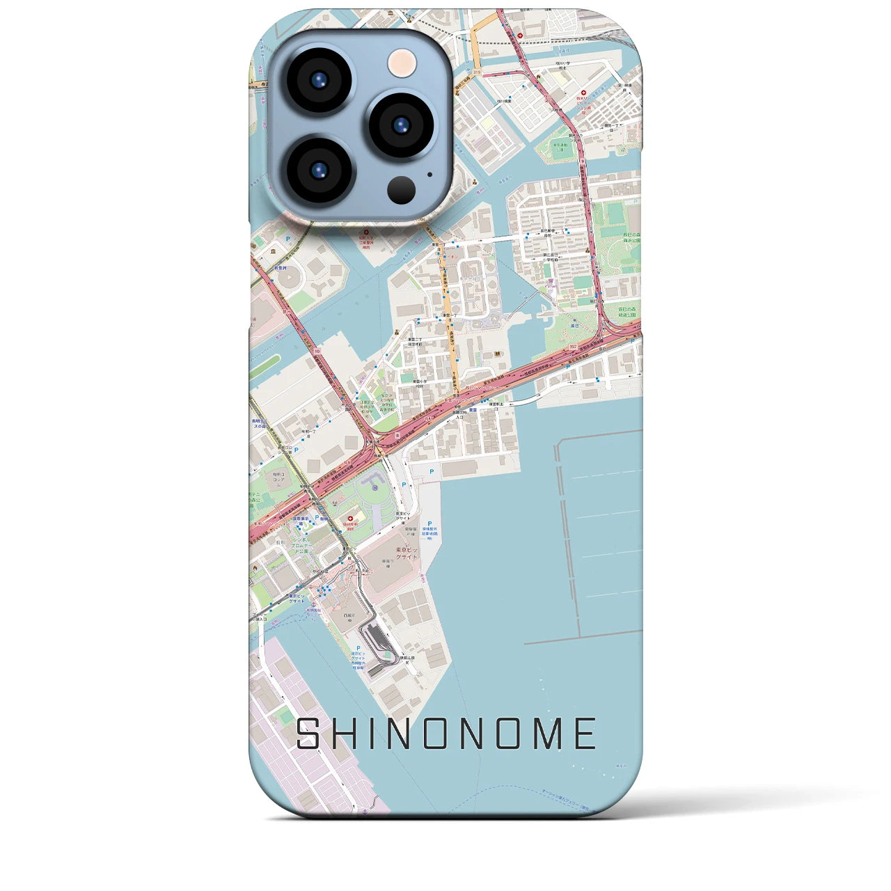 【東雲(東京都)】地図柄iPhoneケース(バックカバータイプ)