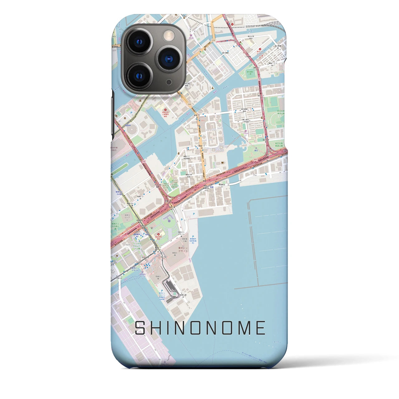 【東雲(東京都)】地図柄iPhoneケース(バックカバータイプ)