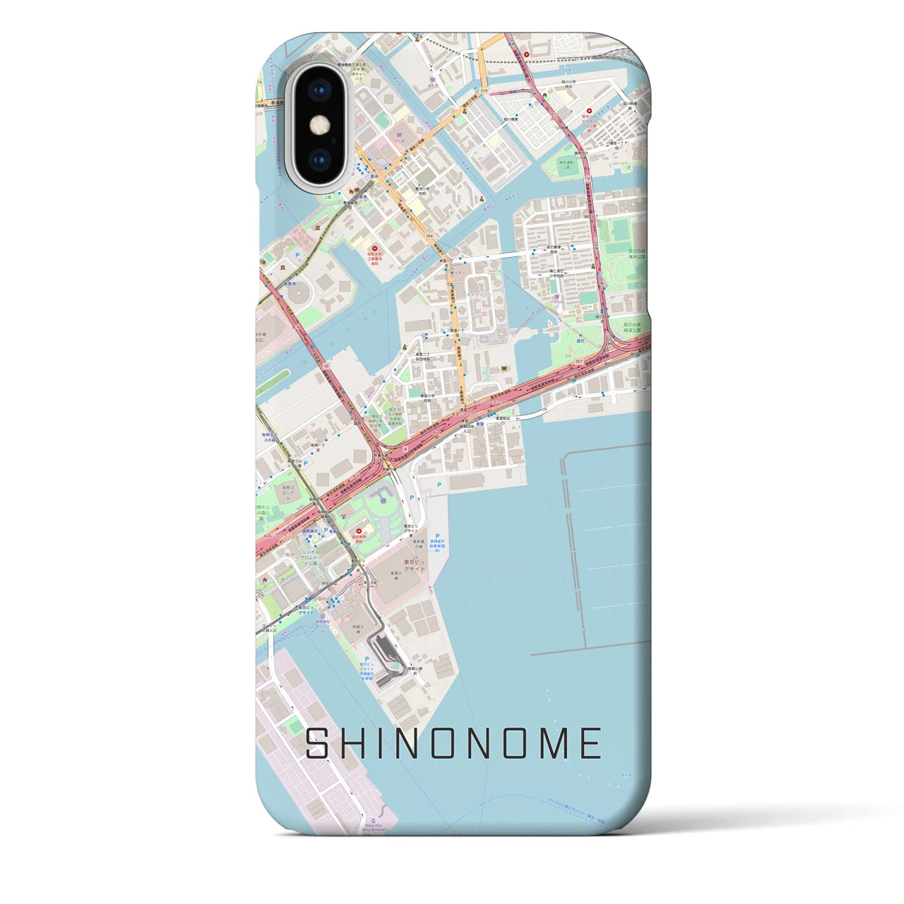 【東雲(東京都)】地図柄iPhoneケース(バックカバータイプ)