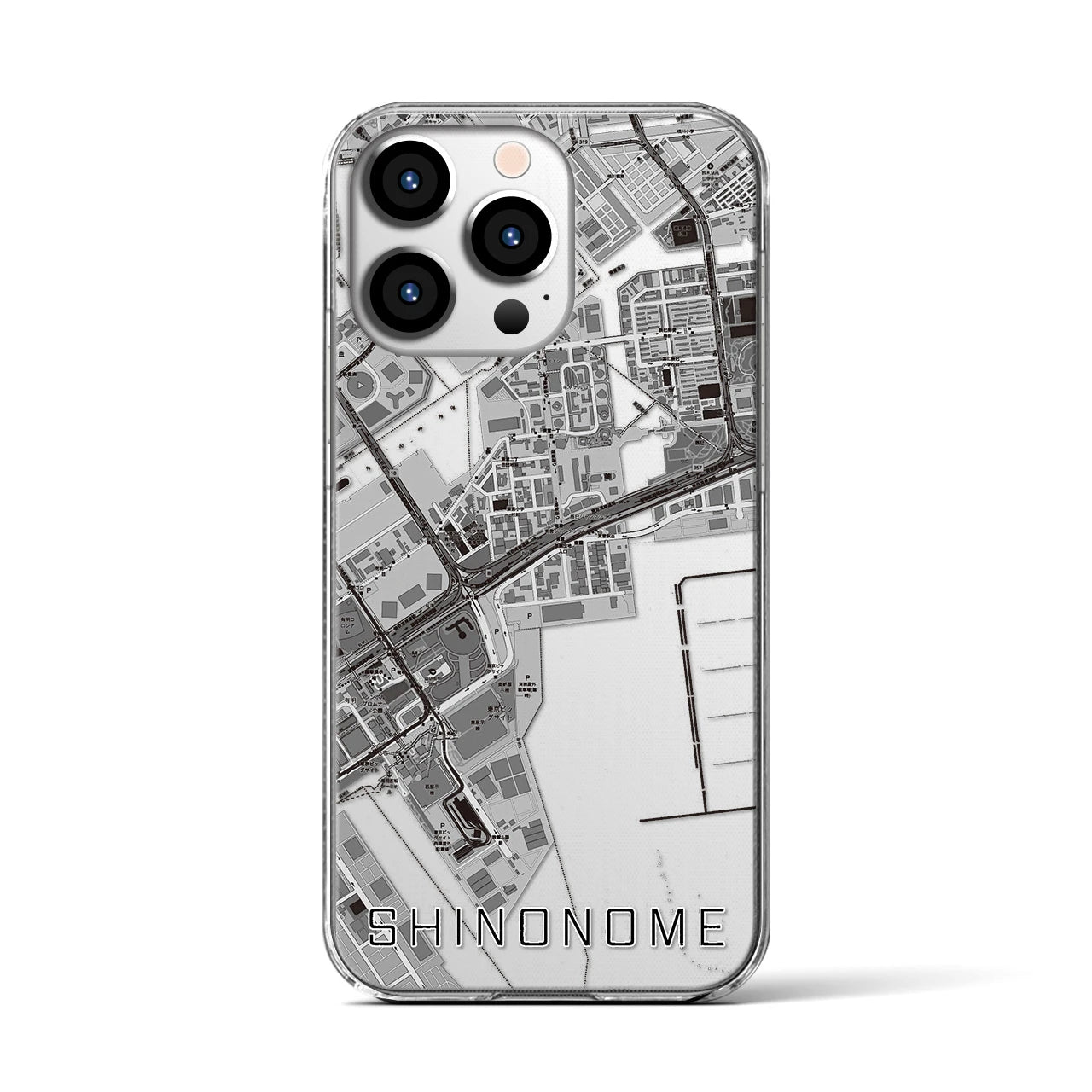 【東雲(東京都)】地図柄iPhoneケース(クリアタイプ)