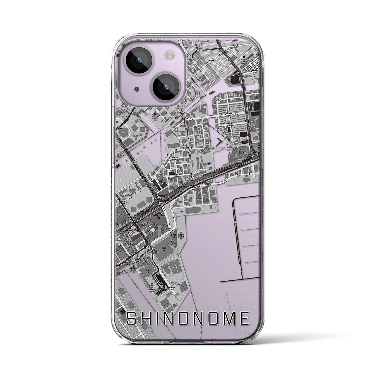 【東雲(東京都)】地図柄iPhoneケース(クリアタイプ)