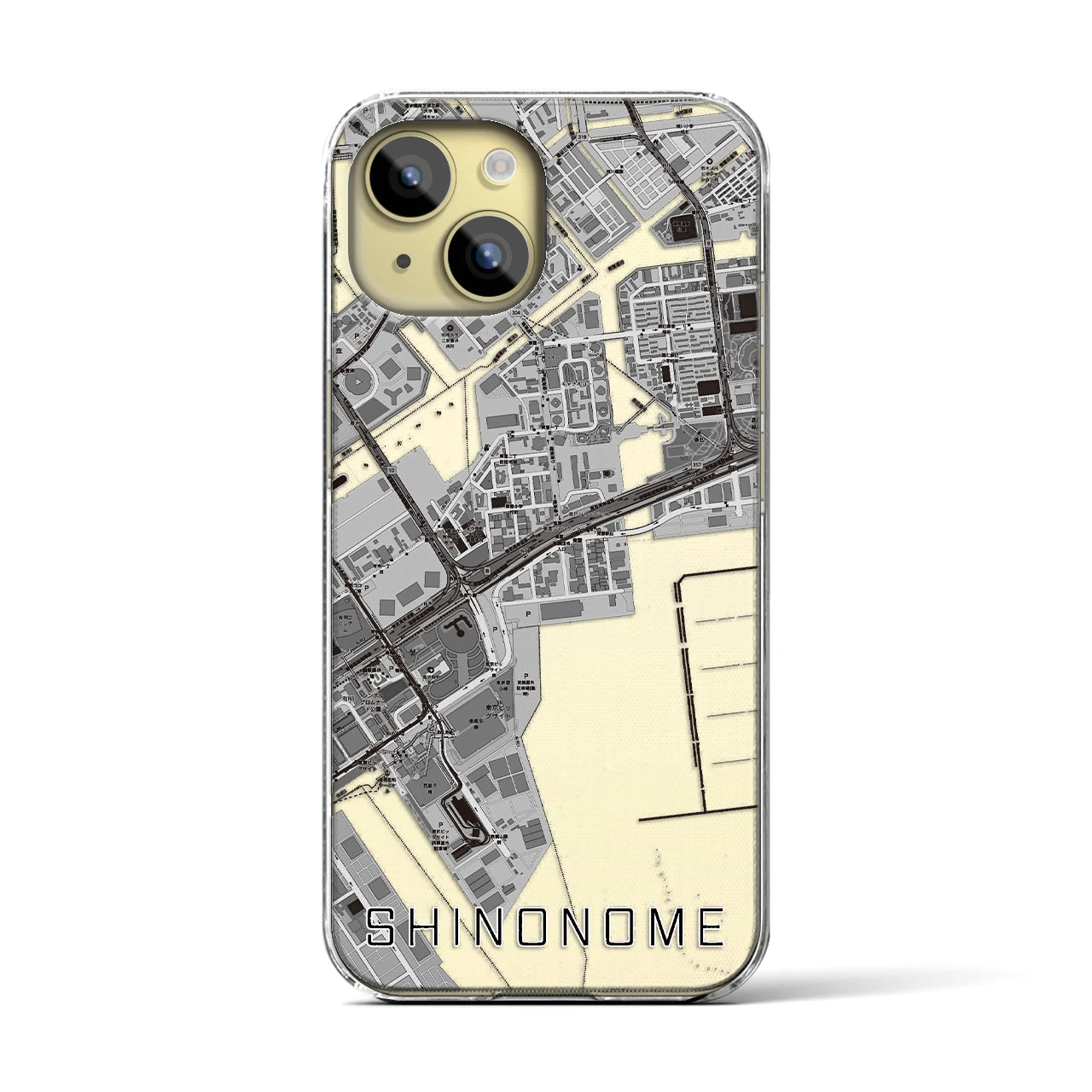 【東雲(東京都)】地図柄iPhoneケース(クリアタイプ)