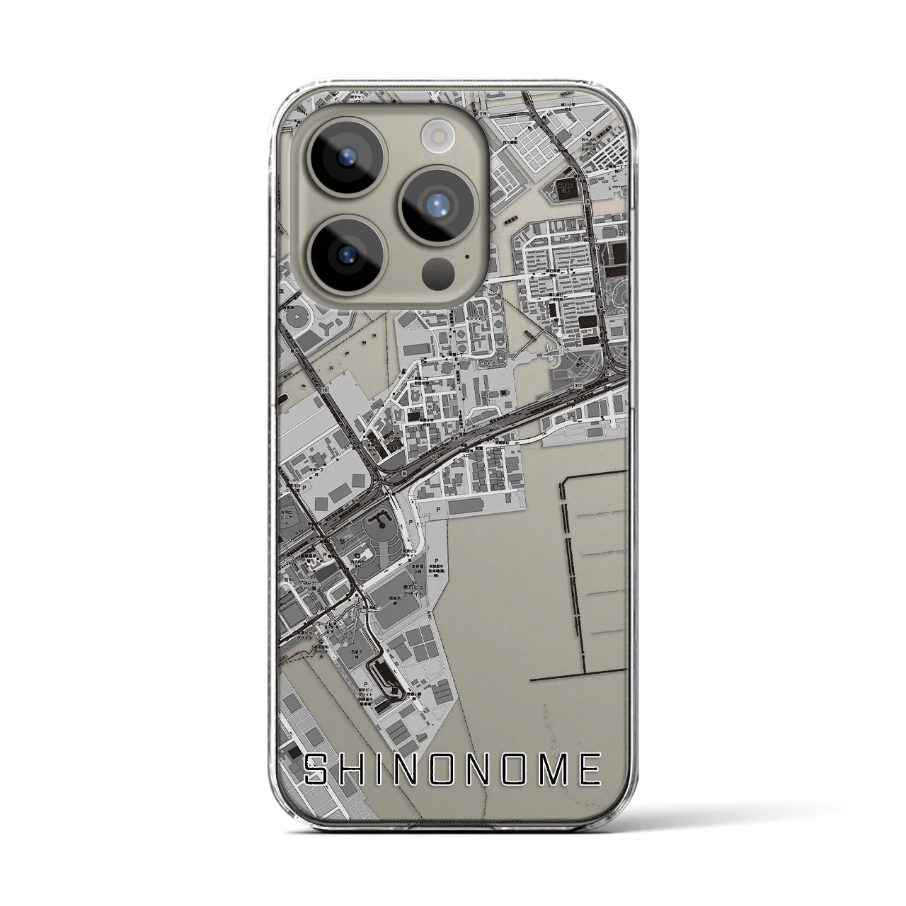 【東雲(東京都)】地図柄iPhoneケース(クリアタイプ)