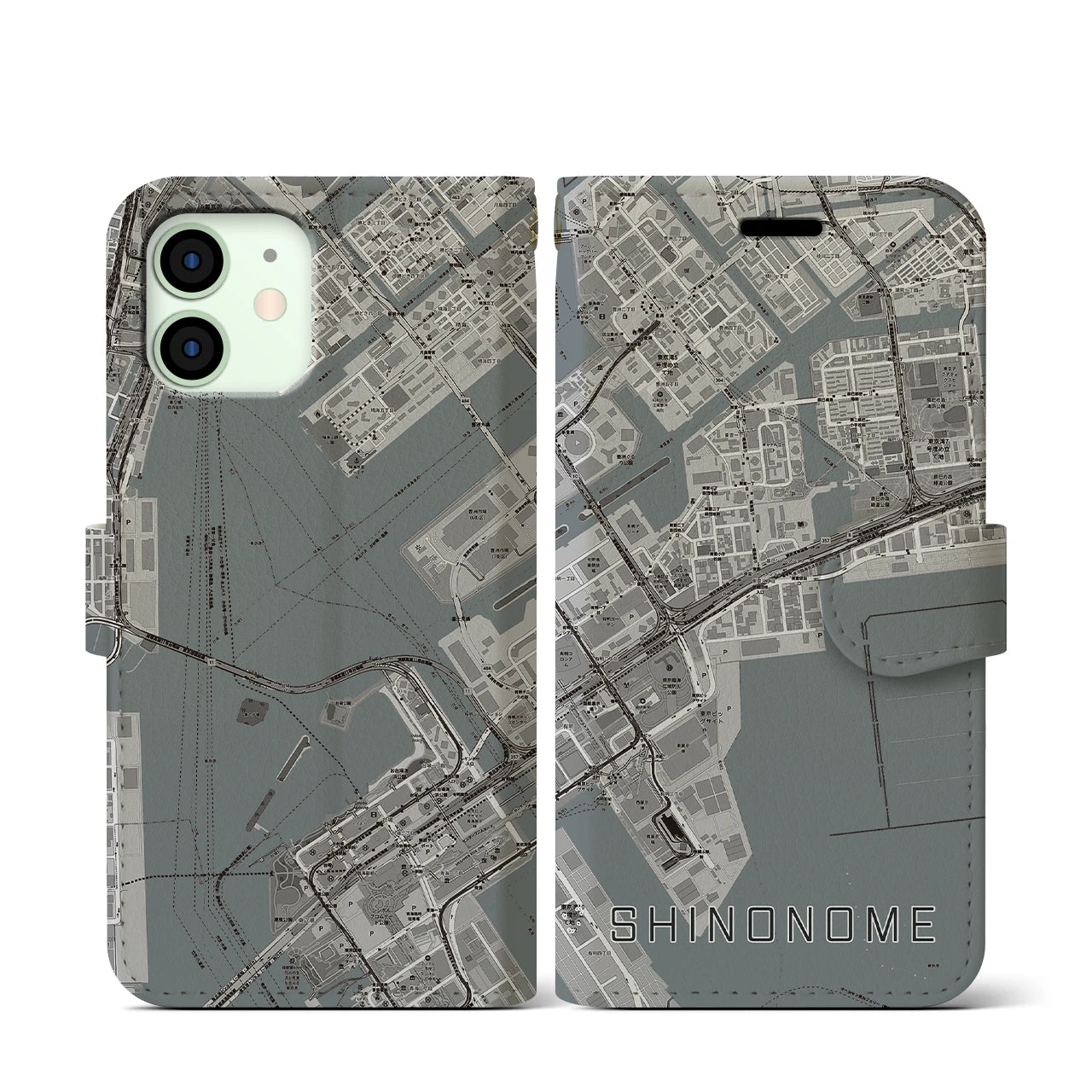 【東雲(東京都)】地図柄iPhoneケース(手帳タイプ)