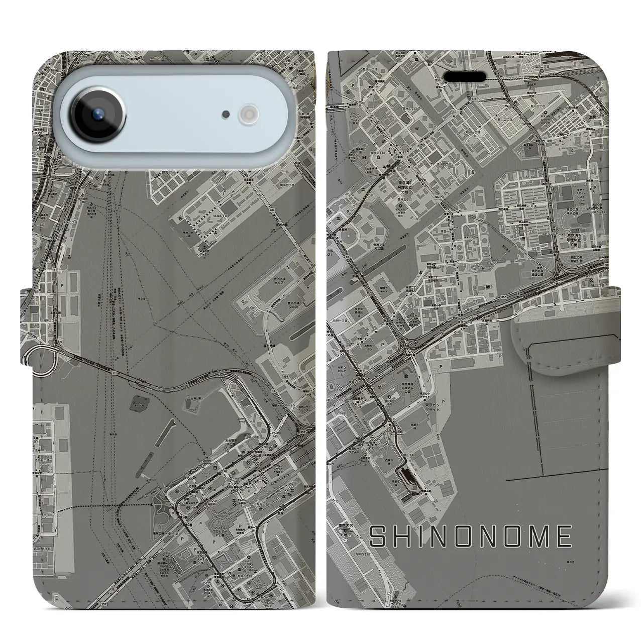 【東雲(東京都)】地図柄iPhoneケース(手帳タイプ)