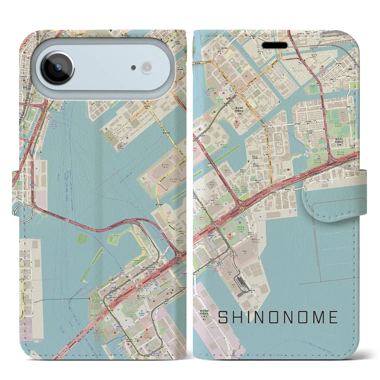 【東雲(東京都)】地図柄iPhoneケース(手帳タイプ)