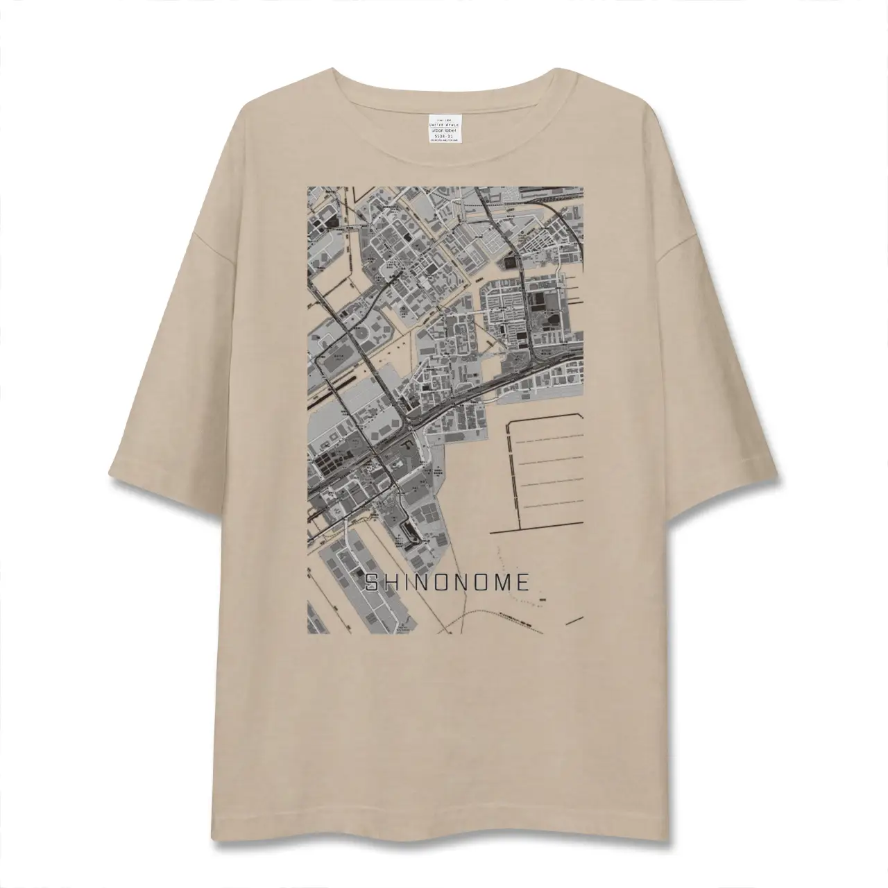 【東雲(東京都)】地図柄ビッグシルエットTシャツ