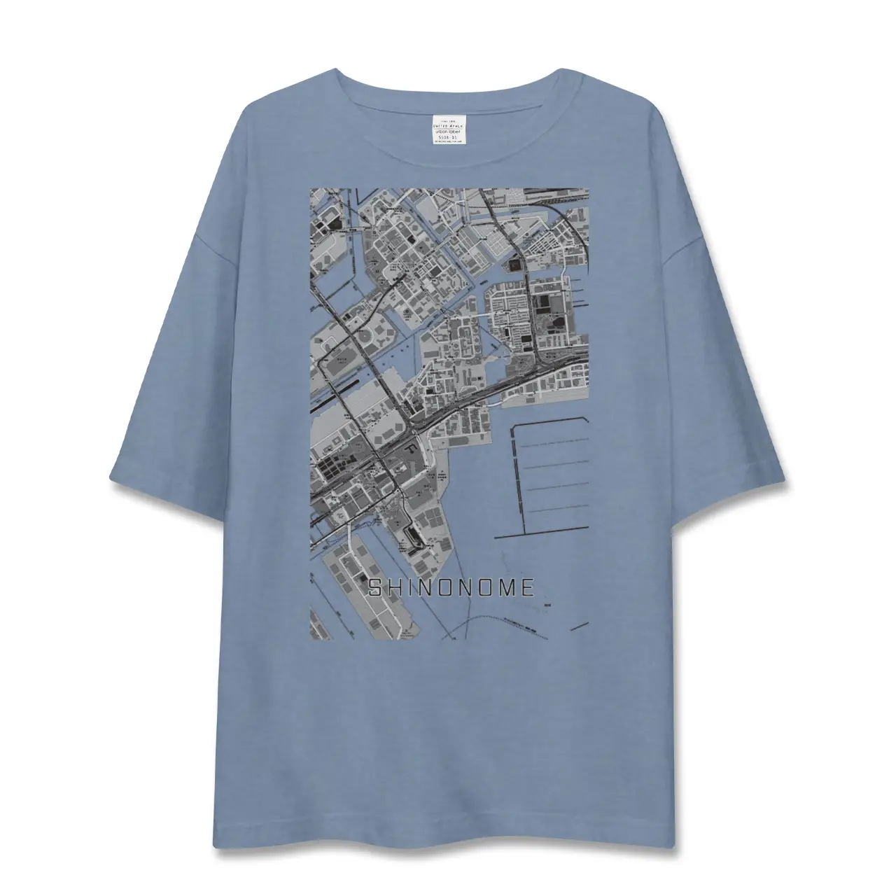 【東雲(東京都)】地図柄ビッグシルエットTシャツ