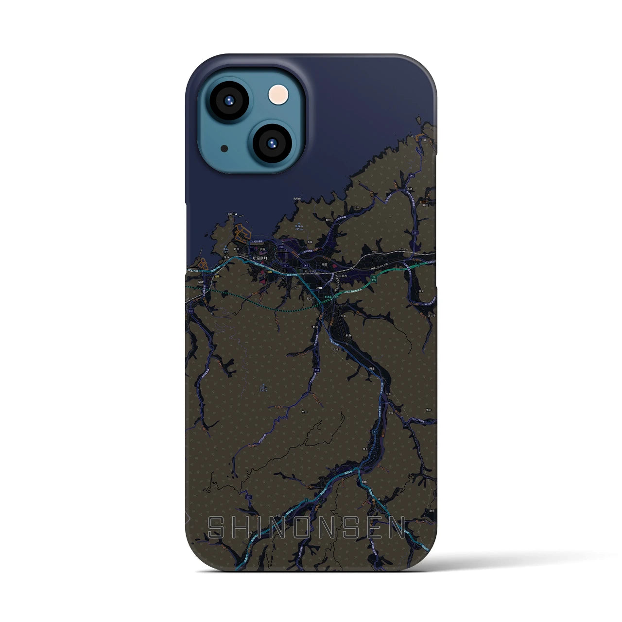 【新温泉(兵庫県)】地図柄iPhoneケース(バックカバータイプ)