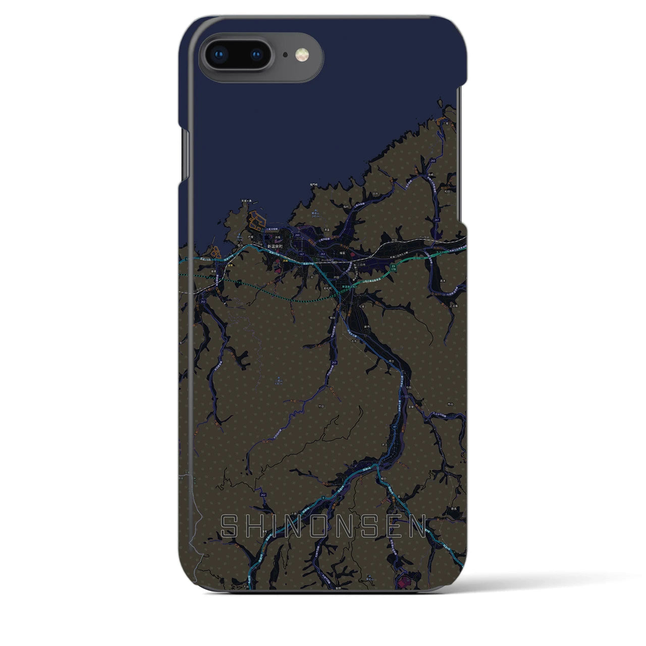 【新温泉(兵庫県)】地図柄iPhoneケース(バックカバータイプ)