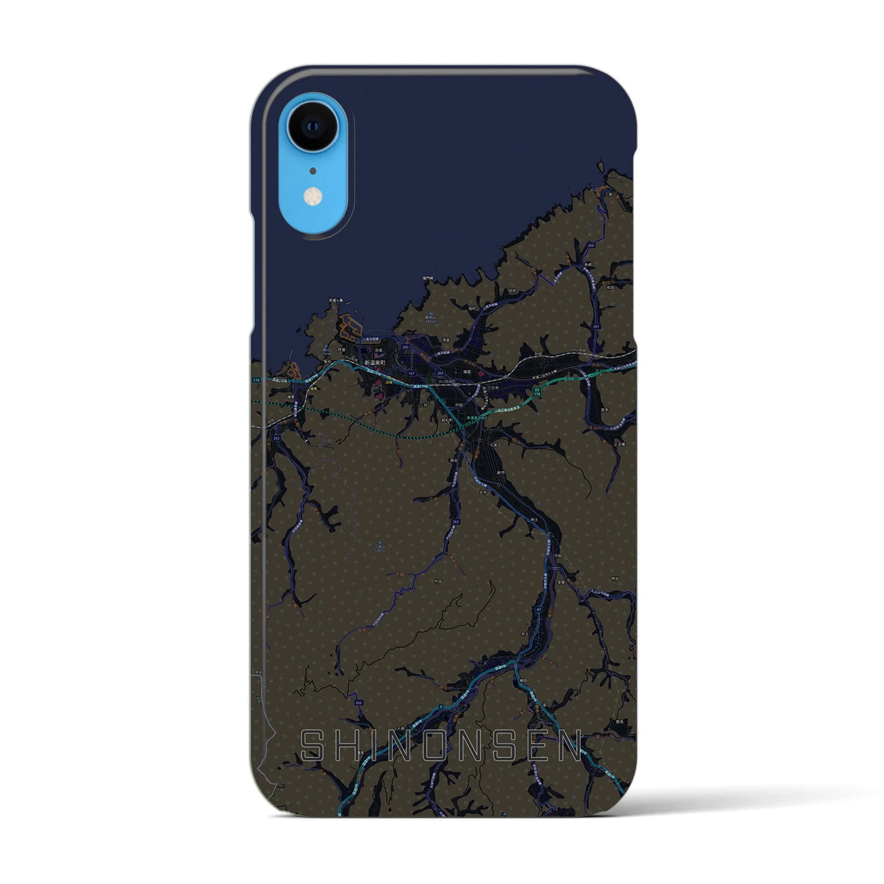 【新温泉(兵庫県)】地図柄iPhoneケース(バックカバータイプ)