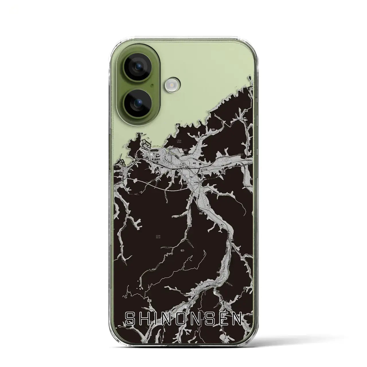 【新温泉(兵庫県)】地図柄iPhoneケース(クリアタイプ)モノトーン・iPhone 17 Pro Max 用