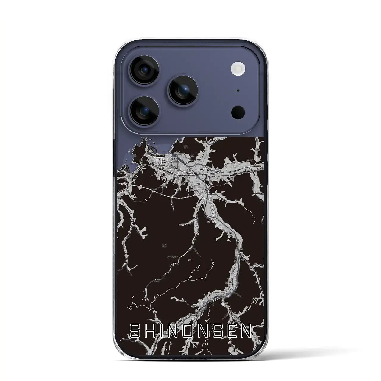 【新温泉(兵庫県)】地図柄iPhoneケース(クリアタイプ)モノトーン・iPhone 17 Pro Max 用