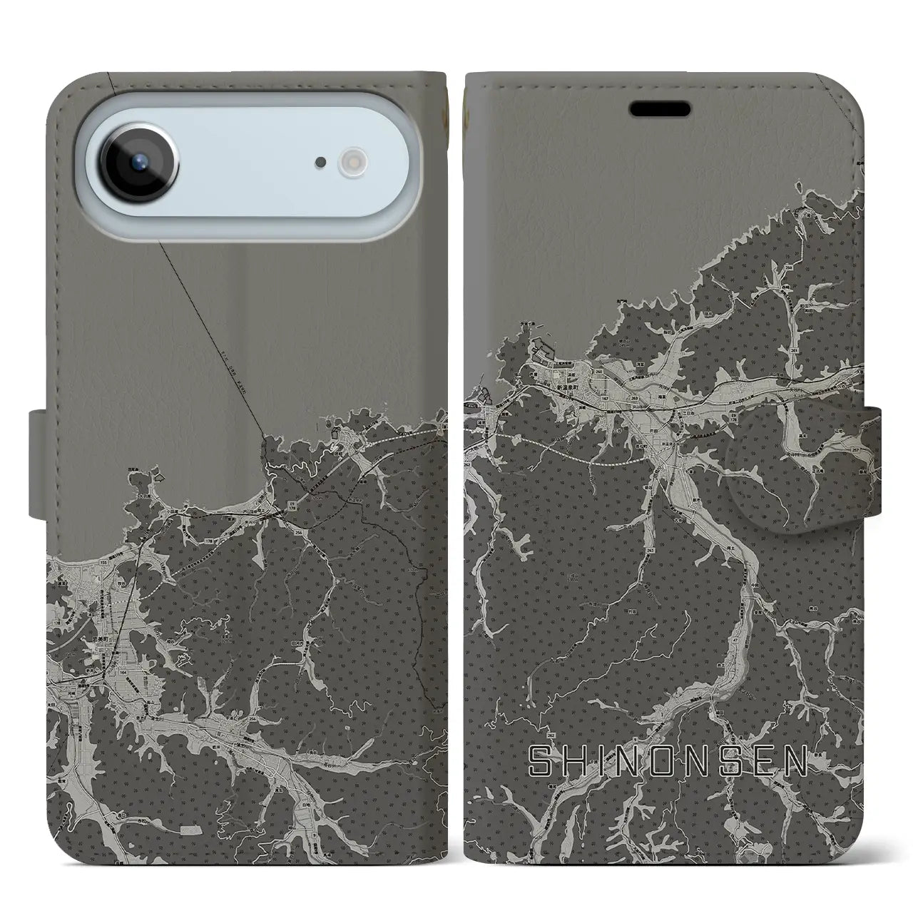 【新温泉(兵庫県)】地図柄iPhoneケース(手帳タイプ)