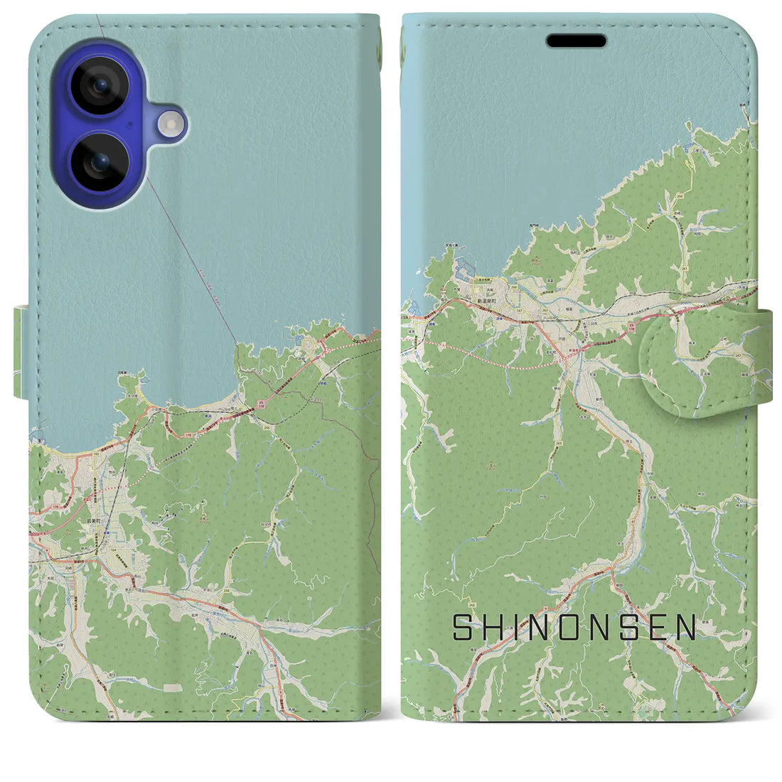【新温泉(兵庫県)】地図柄iPhoneケース(手帳タイプ)ナチュラル・iPhone 16 Pro Max 用