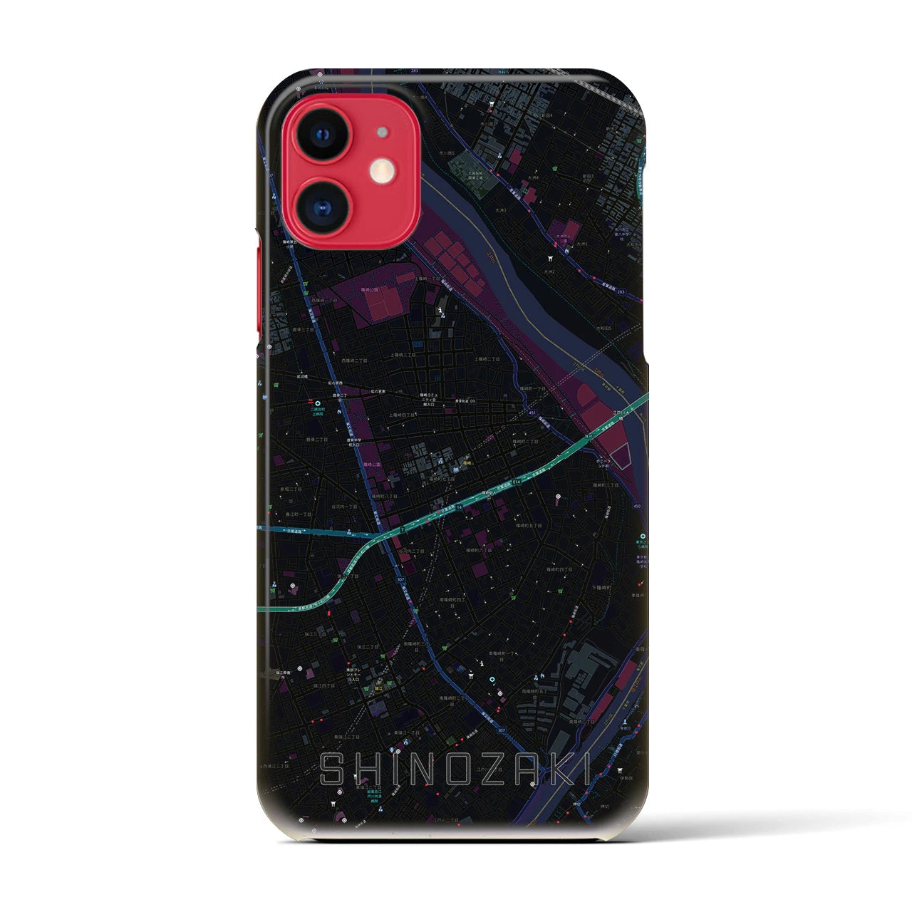 【篠崎(東京都)】地図柄iPhoneケース(バックカバータイプ)