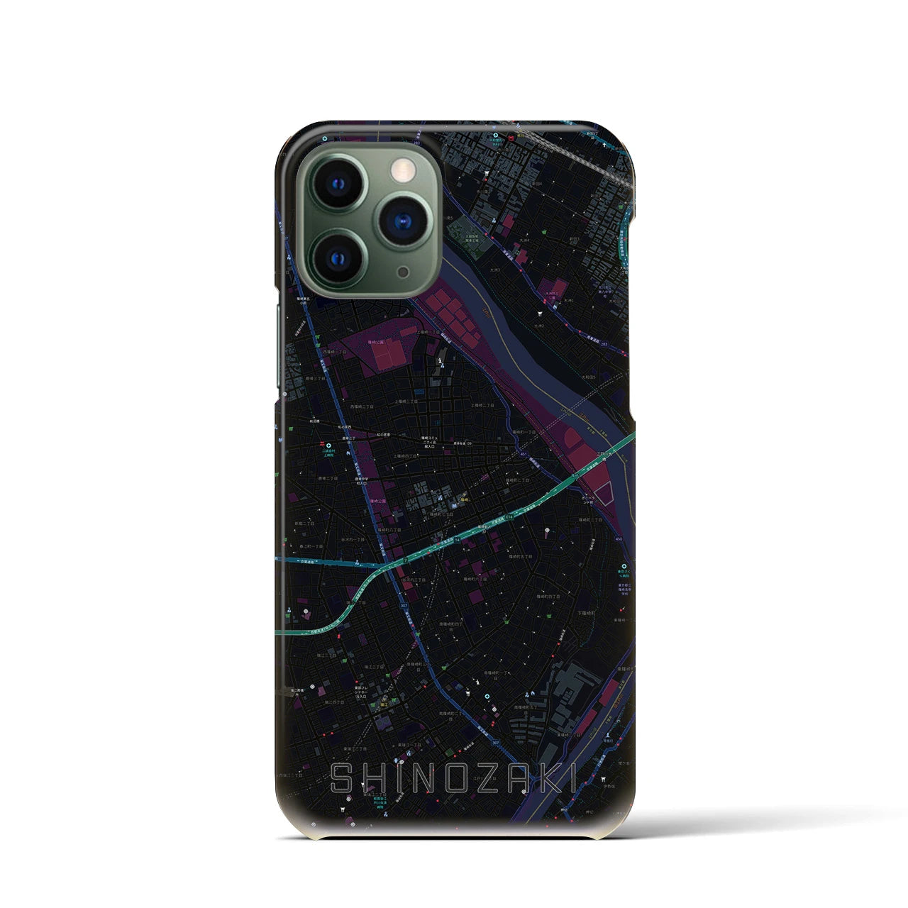 【篠崎(東京都)】地図柄iPhoneケース(バックカバータイプ)