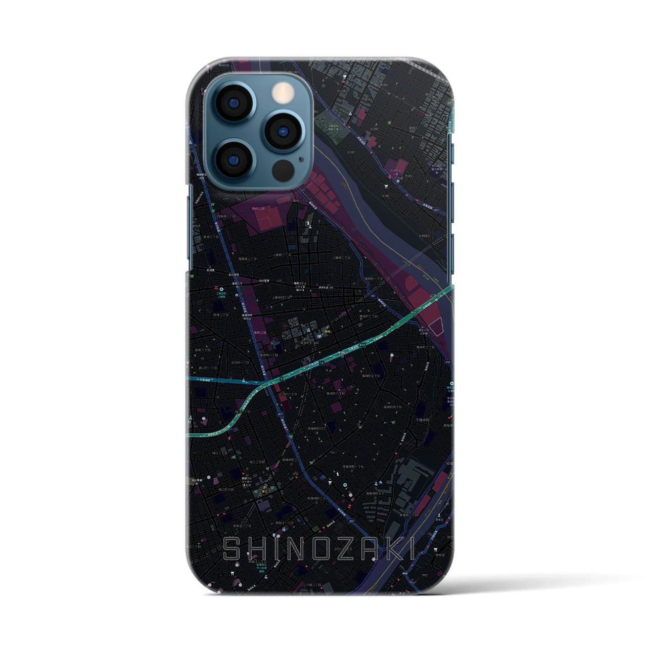 【篠崎(東京都)】地図柄iPhoneケース(バックカバータイプ)