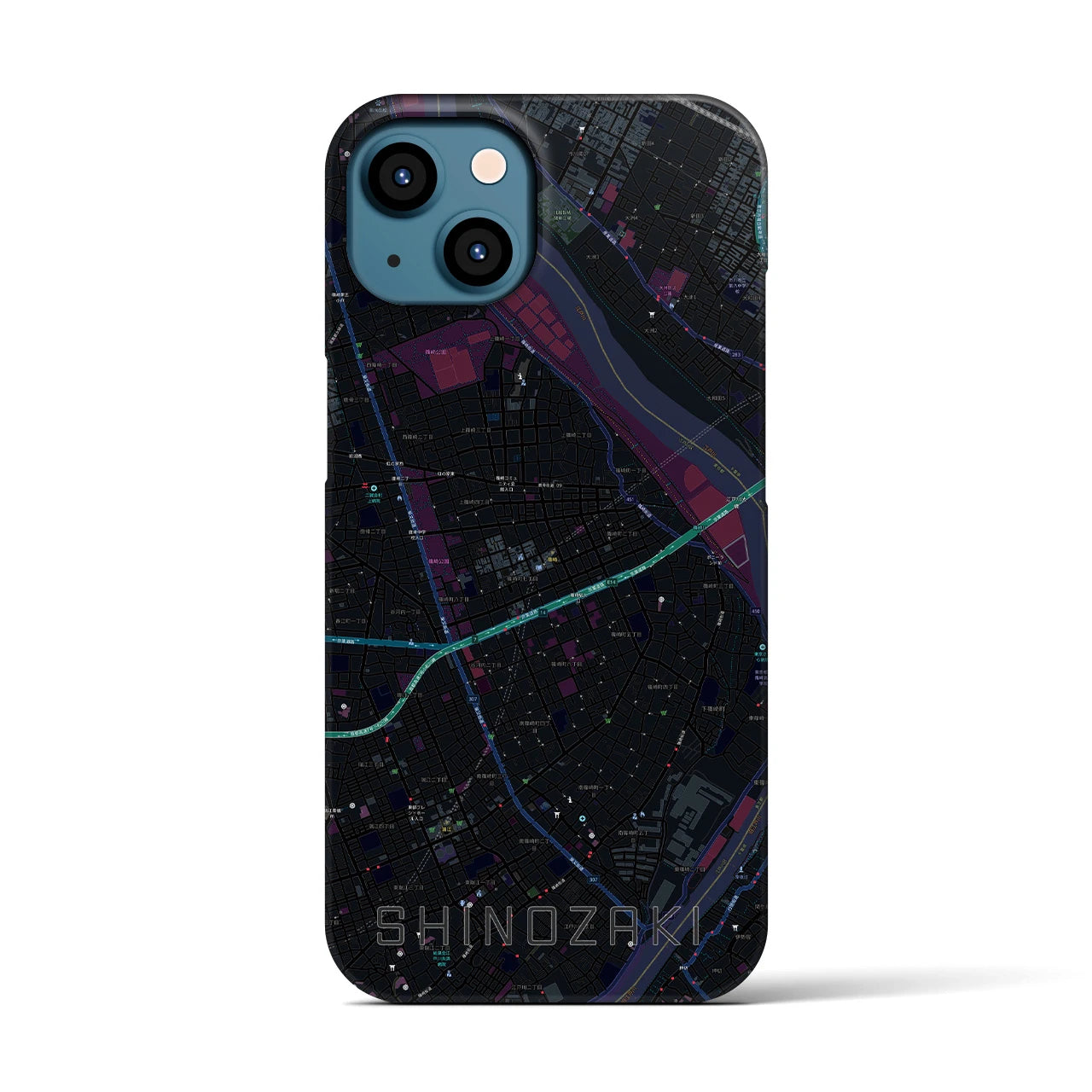 【篠崎(東京都)】地図柄iPhoneケース(バックカバータイプ)