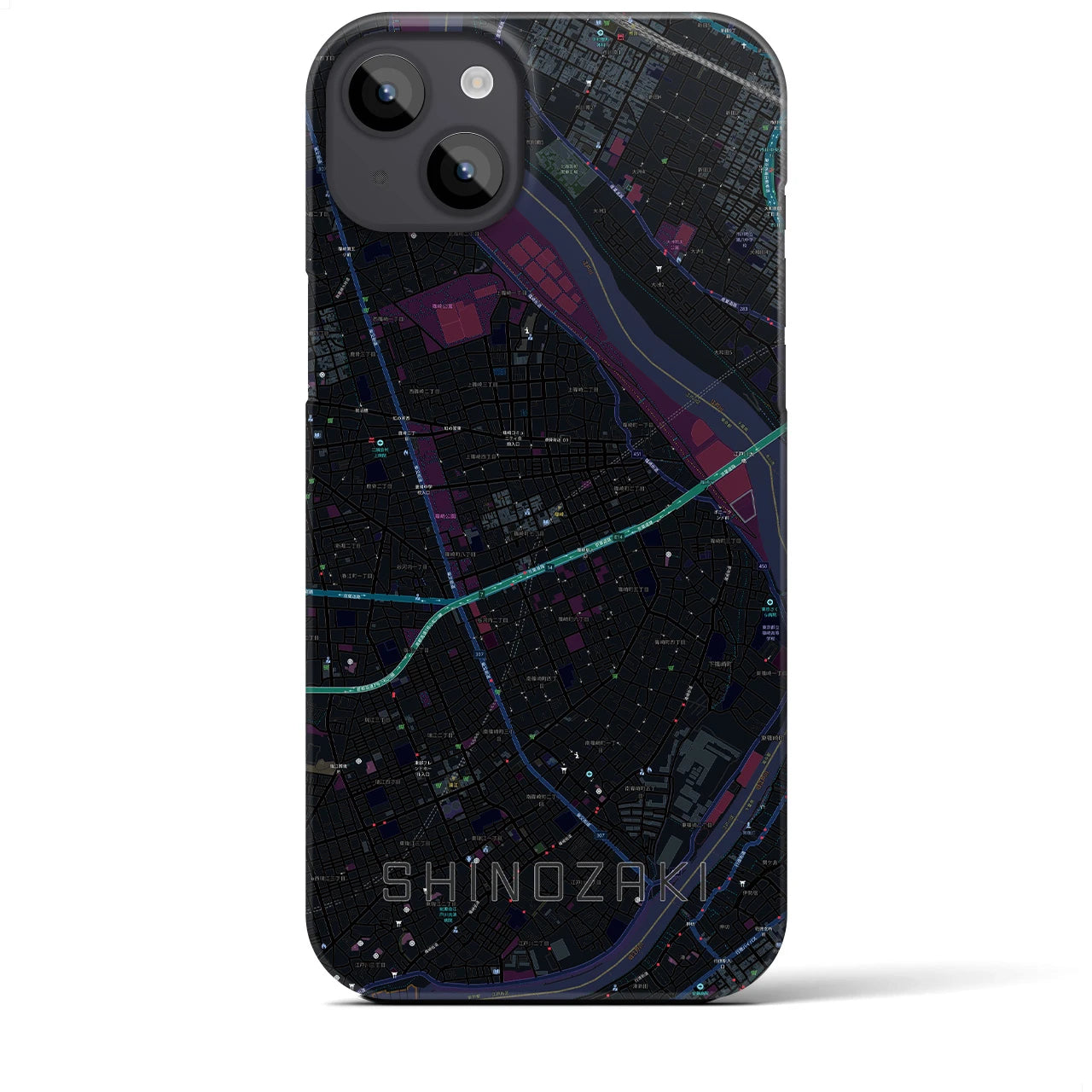 【篠崎(東京都)】地図柄iPhoneケース(バックカバータイプ)