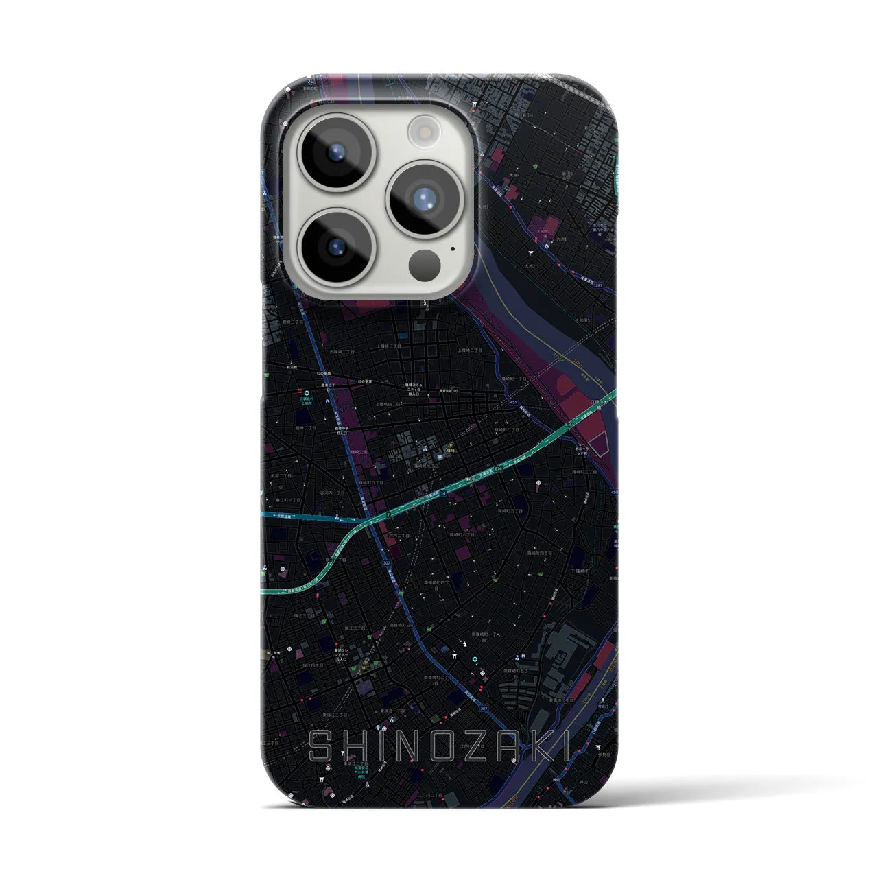 【篠崎(東京都)】地図柄iPhoneケース(バックカバータイプ)