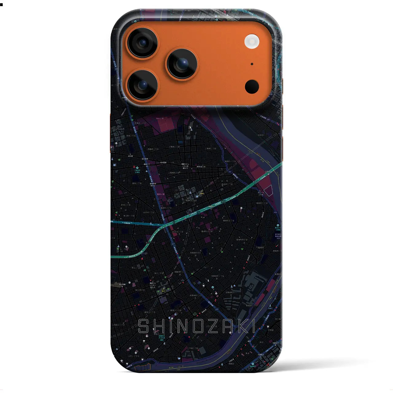 【篠崎(東京都)】地図柄iPhoneケース(バックカバータイプ)