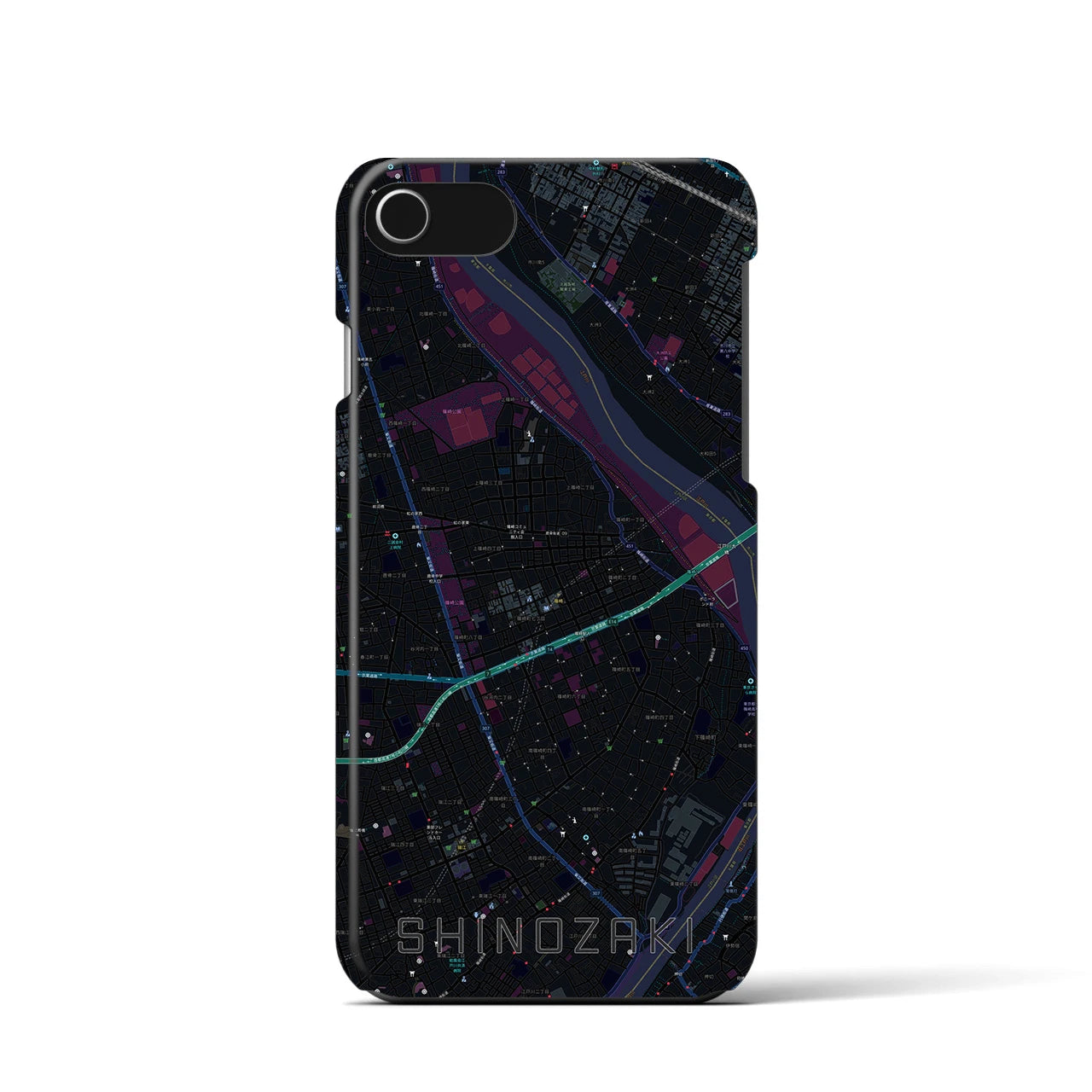 【篠崎(東京都)】地図柄iPhoneケース(バックカバータイプ)