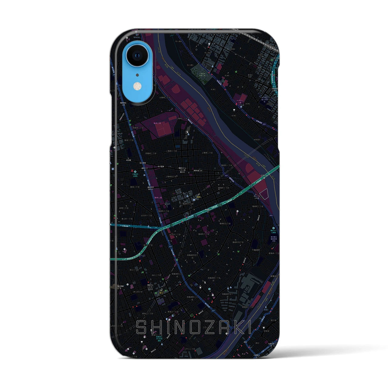 【篠崎(東京都)】地図柄iPhoneケース(バックカバータイプ)