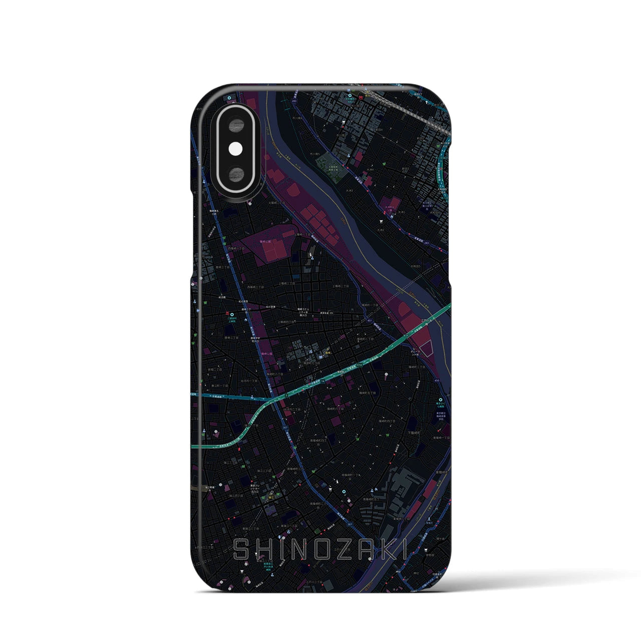 【篠崎(東京都)】地図柄iPhoneケース(バックカバータイプ)