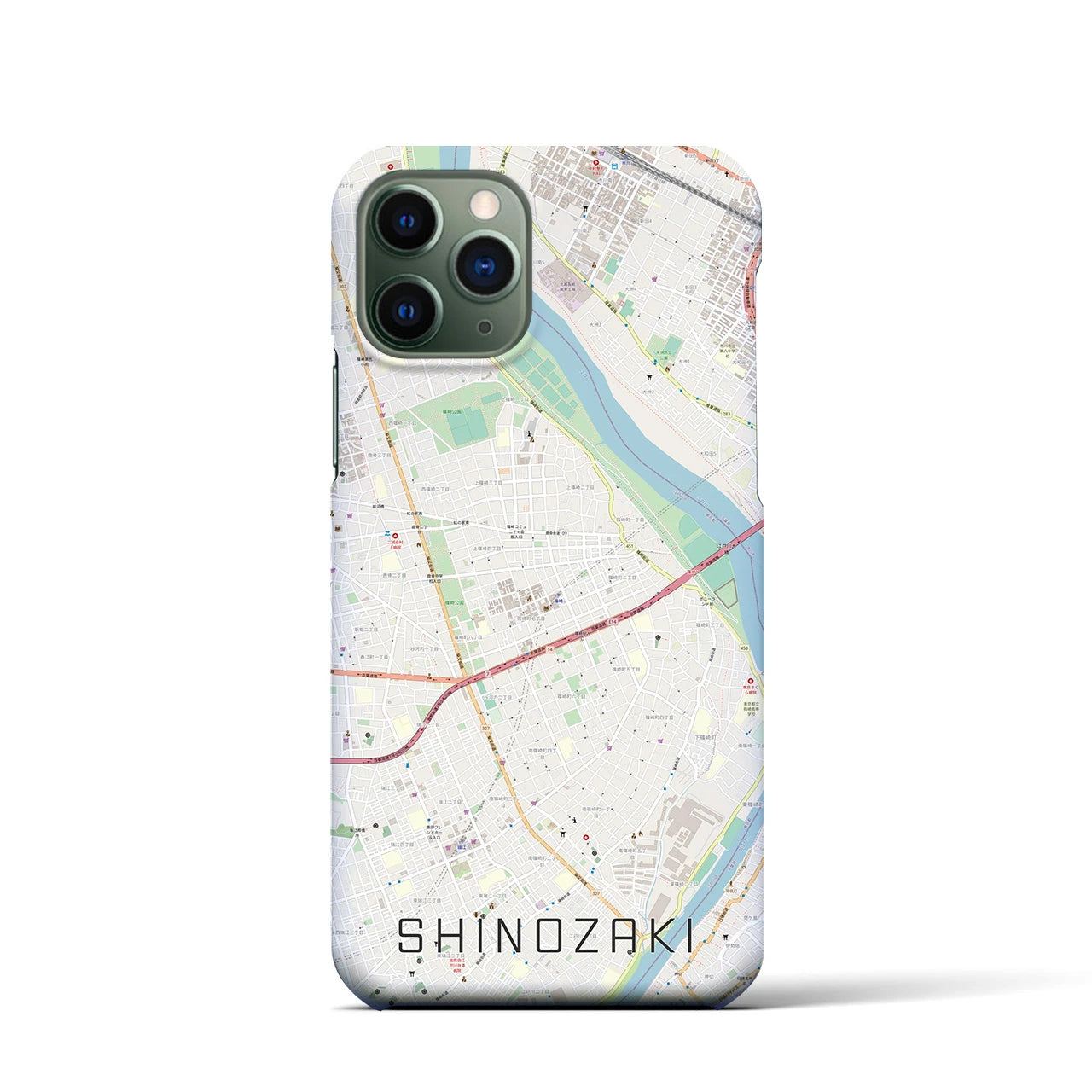 【篠崎(東京都)】地図柄iPhoneケース(バックカバータイプ)