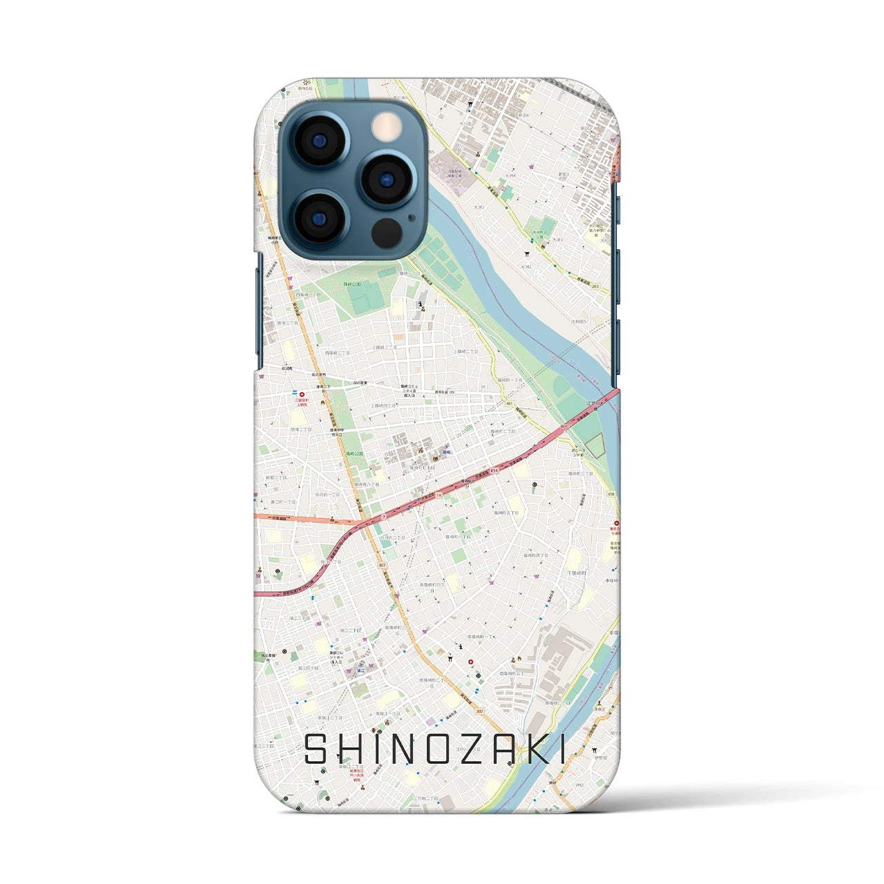 【篠崎(東京都)】地図柄iPhoneケース(バックカバータイプ)
