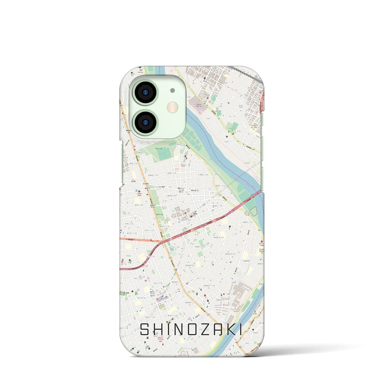 【篠崎(東京都)】地図柄iPhoneケース(バックカバータイプ)