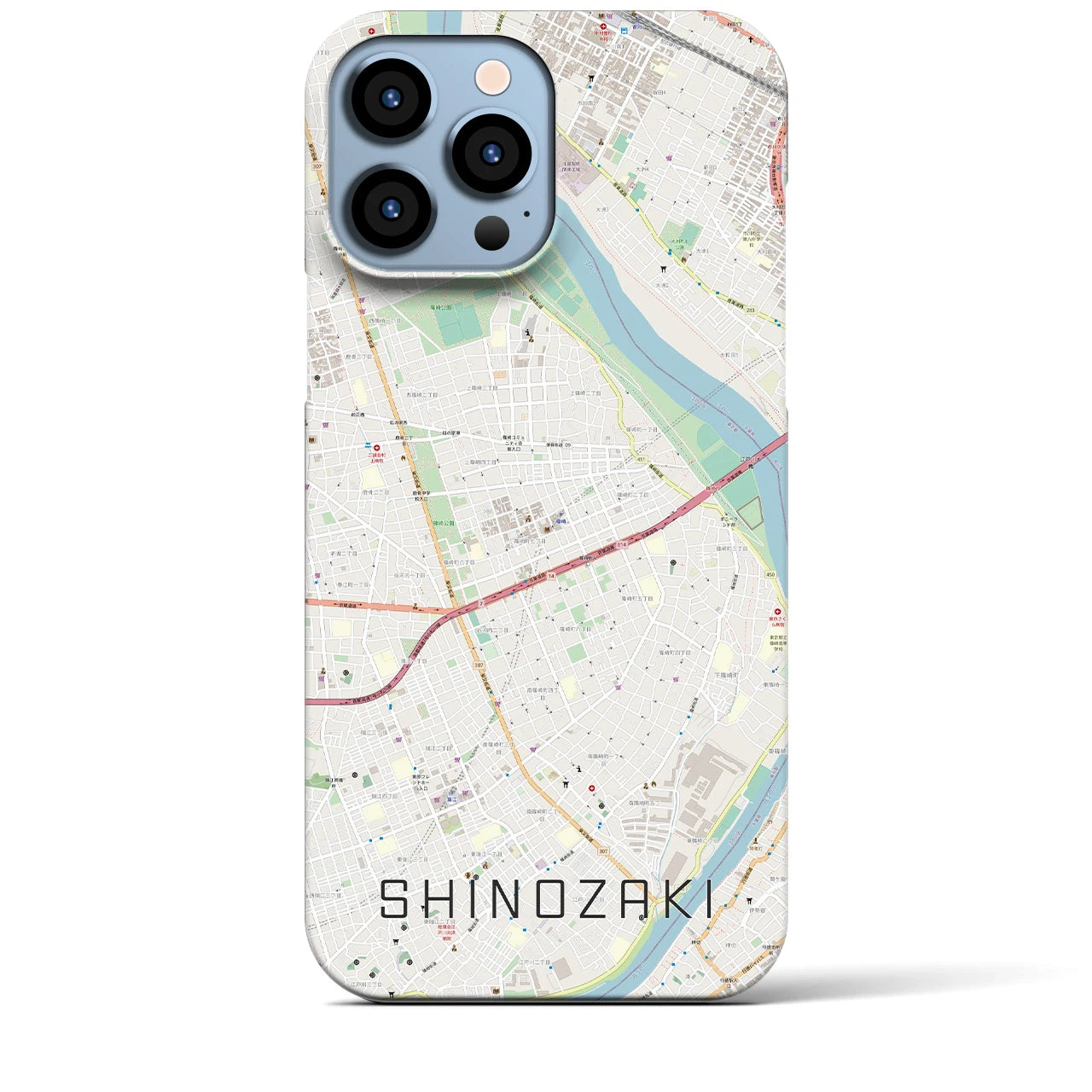 【篠崎(東京都)】地図柄iPhoneケース(バックカバータイプ)