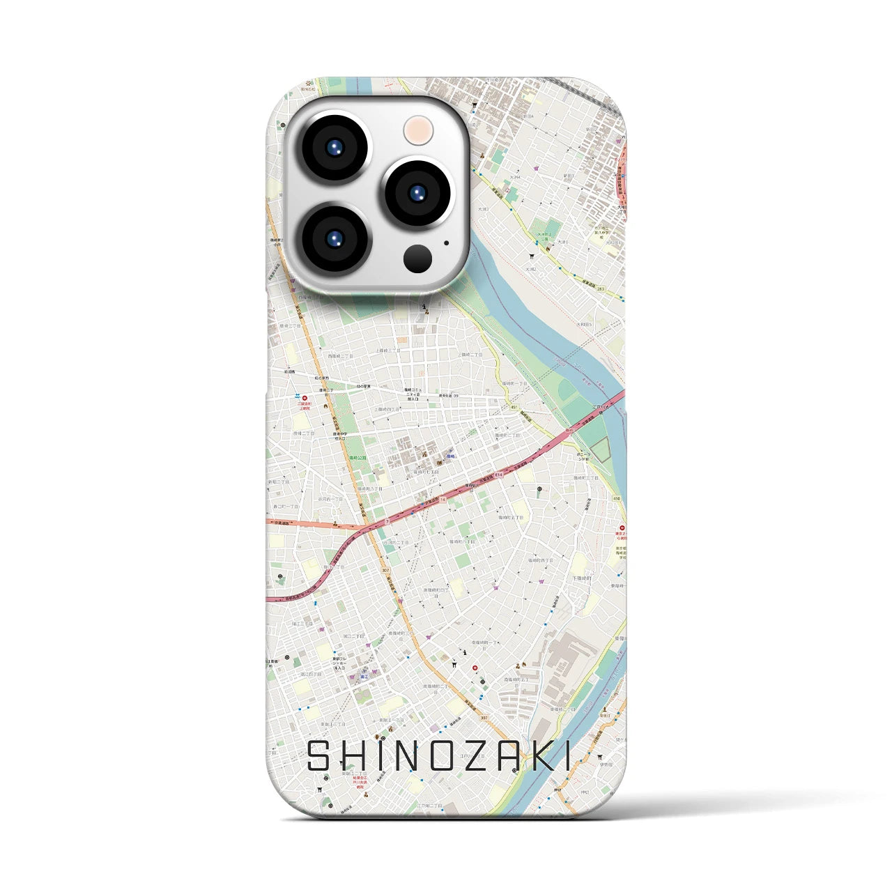 【篠崎(東京都)】地図柄iPhoneケース(バックカバータイプ)