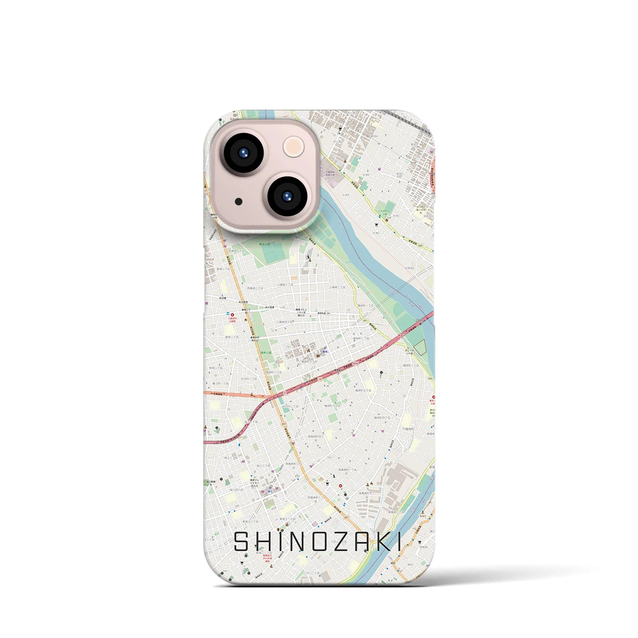 【篠崎(東京都)】地図柄iPhoneケース(バックカバータイプ)