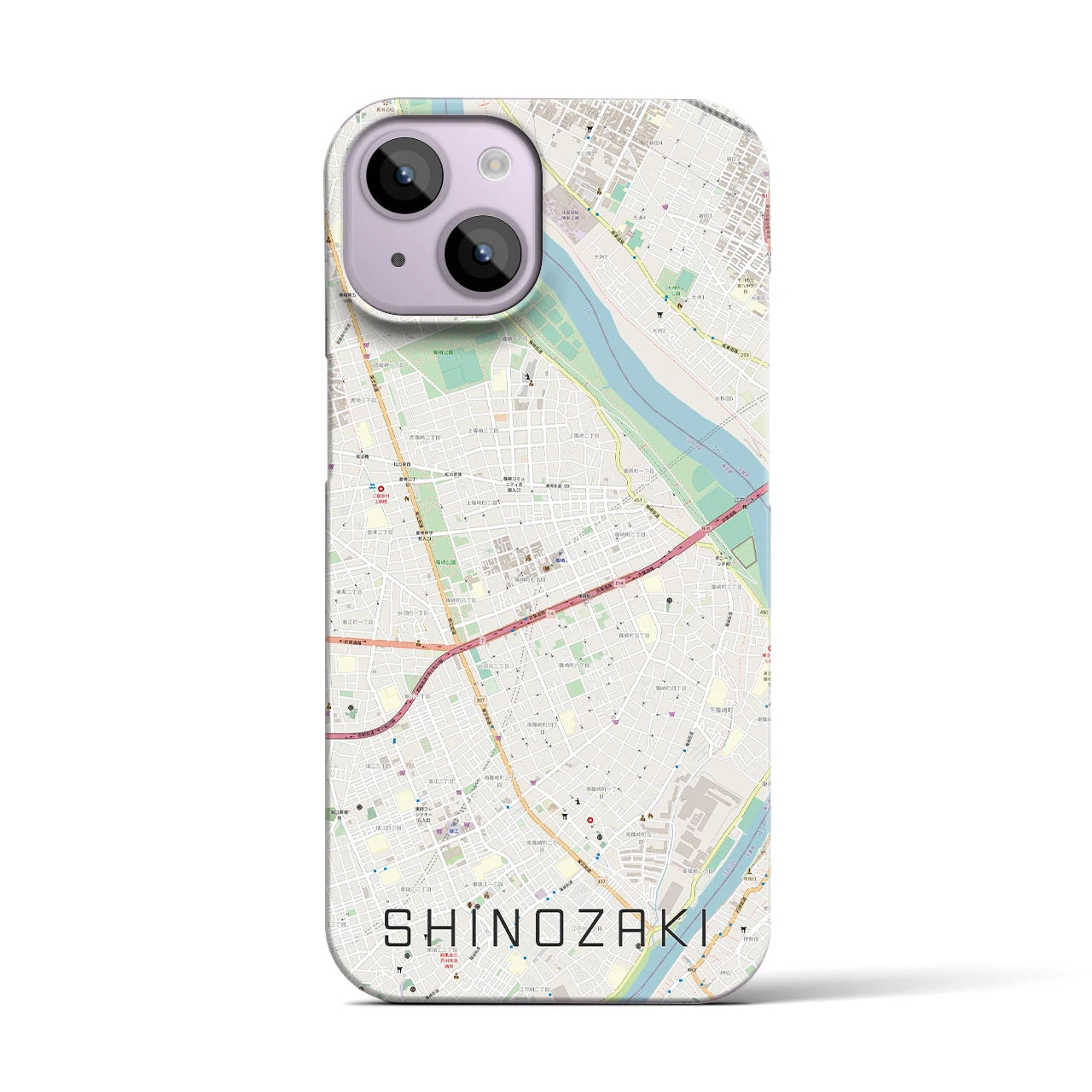 【篠崎(東京都)】地図柄iPhoneケース(バックカバータイプ)