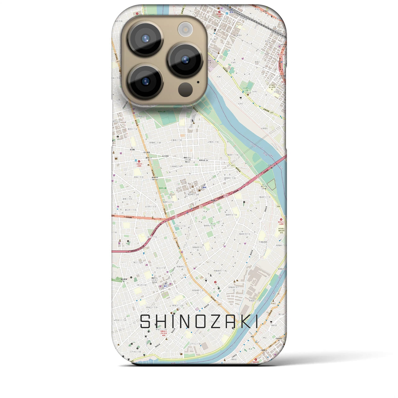 【篠崎(東京都)】地図柄iPhoneケース(バックカバータイプ)