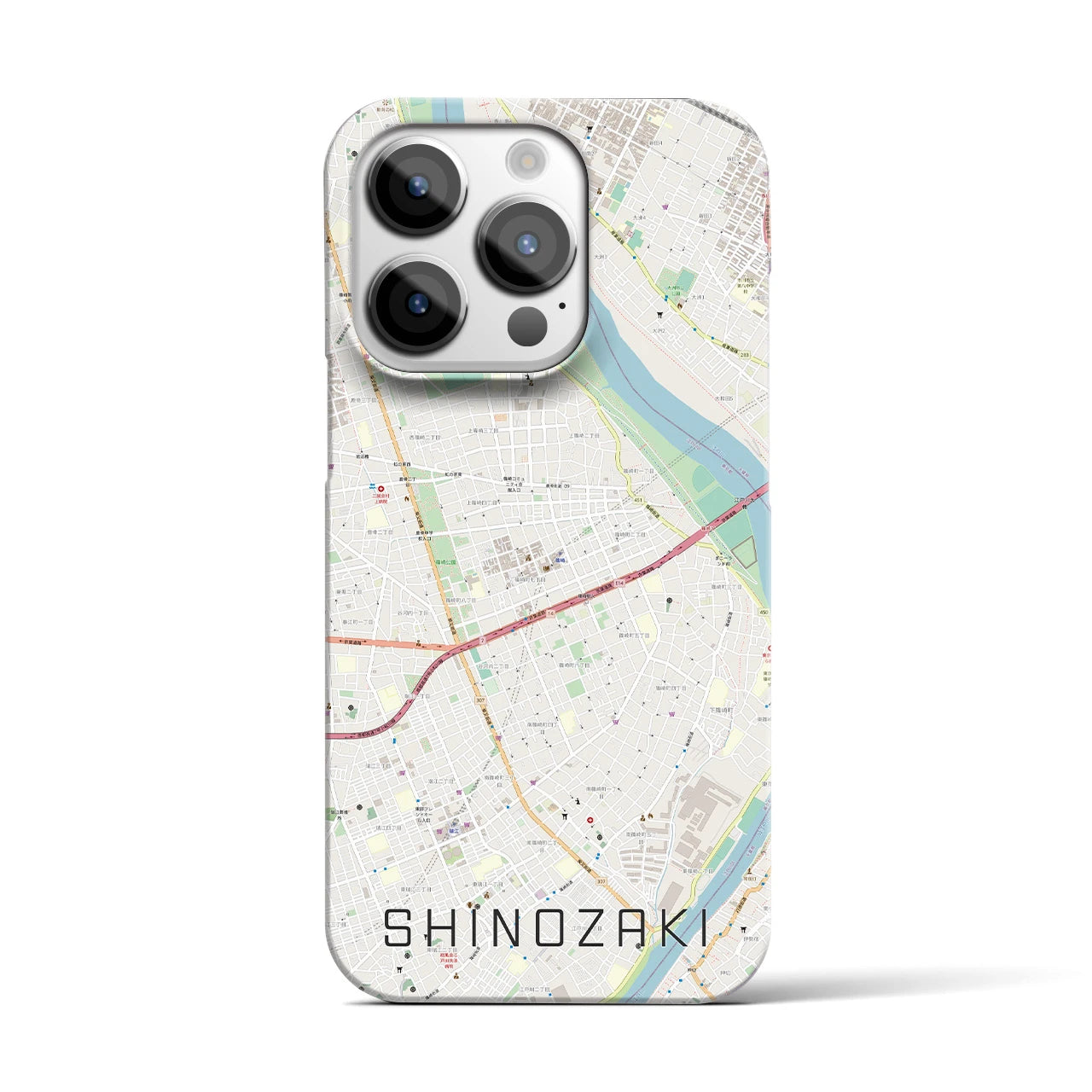 【篠崎(東京都)】地図柄iPhoneケース(バックカバータイプ)