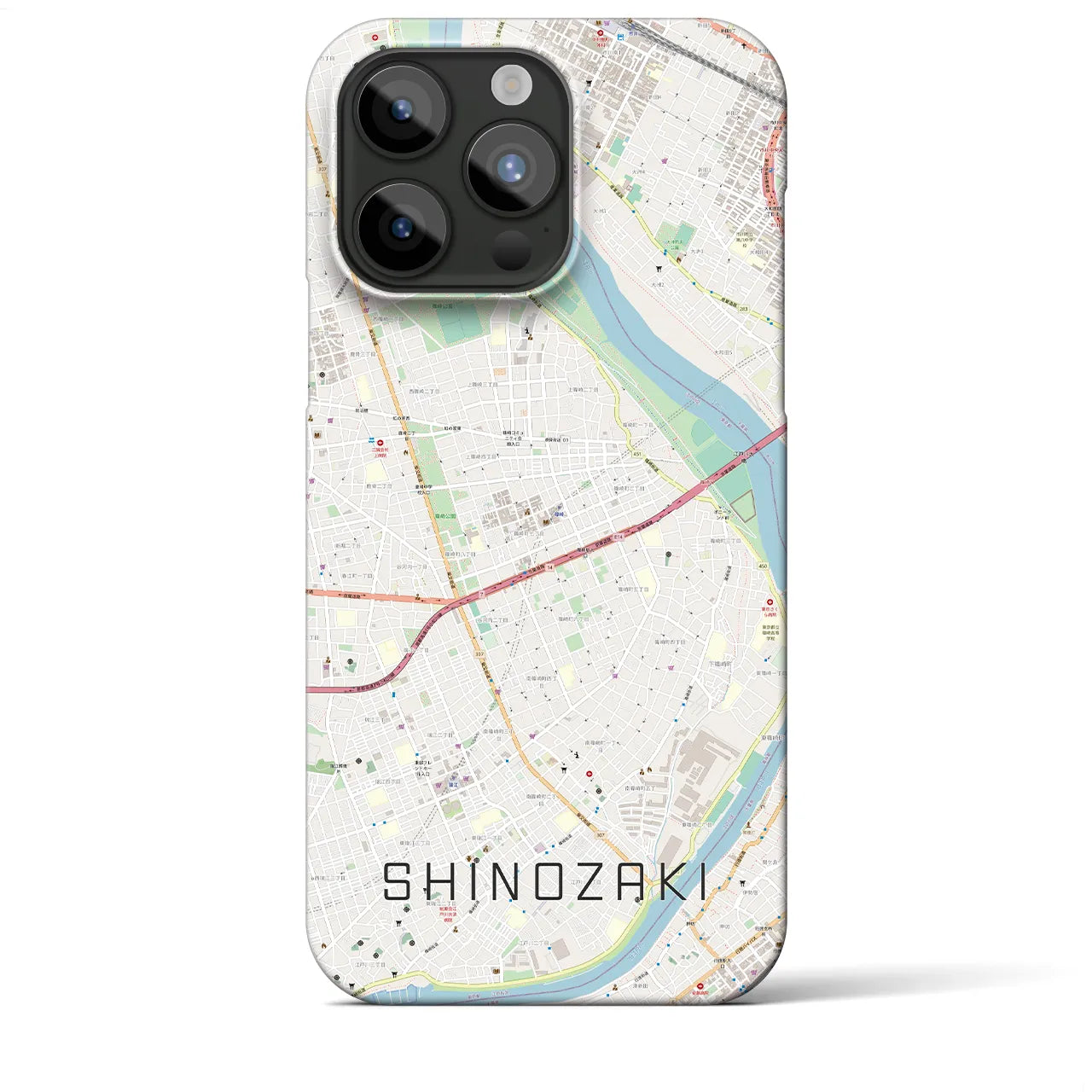 【篠崎(東京都)】地図柄iPhoneケース(バックカバータイプ)