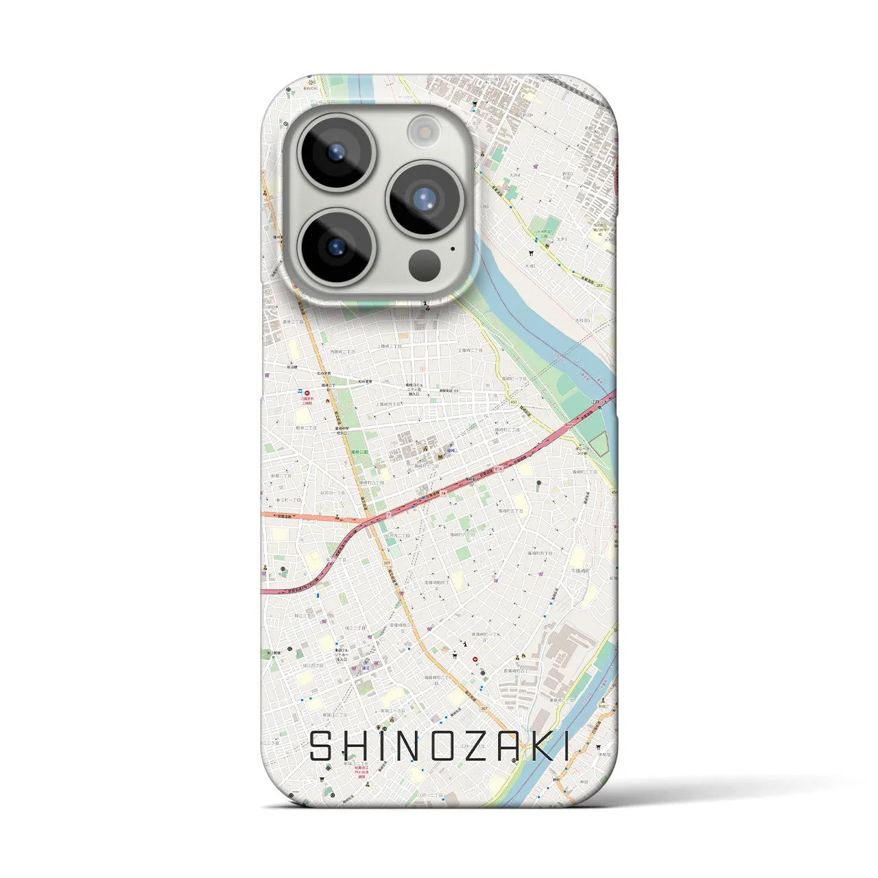 【篠崎(東京都)】地図柄iPhoneケース(バックカバータイプ)