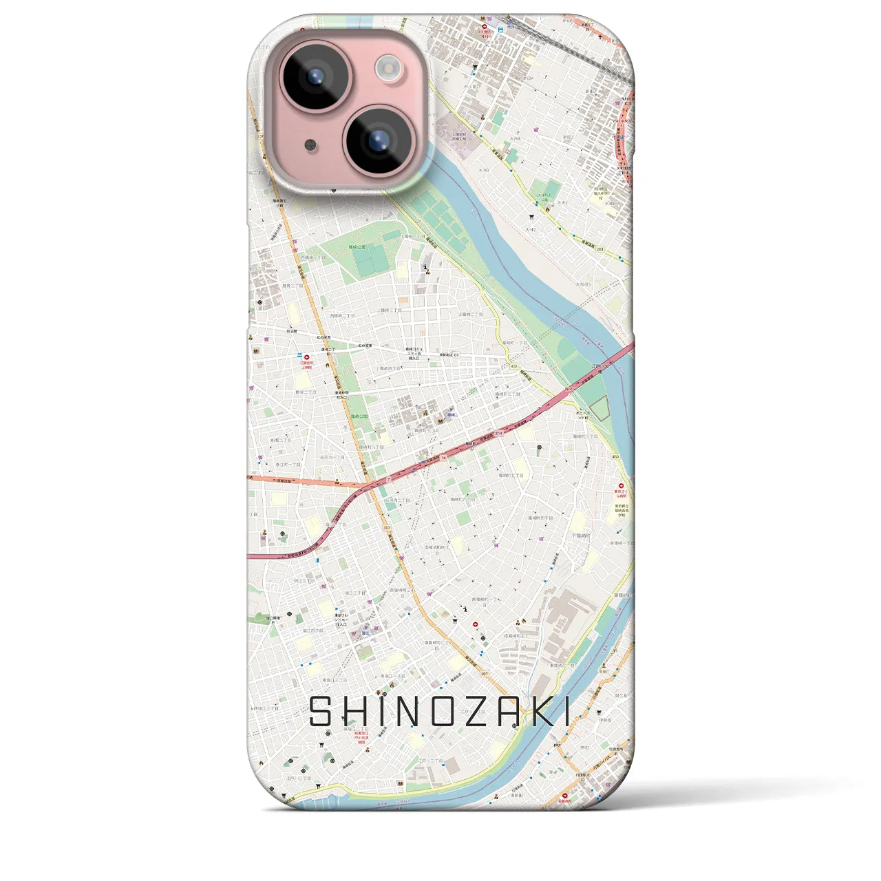 【篠崎(東京都)】地図柄iPhoneケース(バックカバータイプ)
