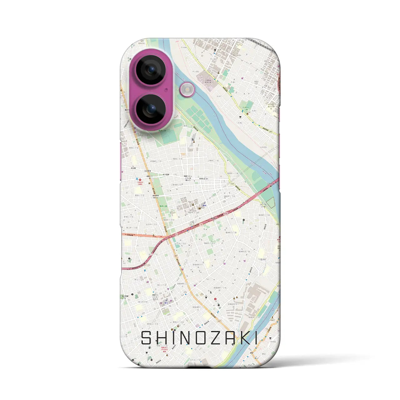 【篠崎(東京都)】地図柄iPhoneケース(バックカバータイプ)